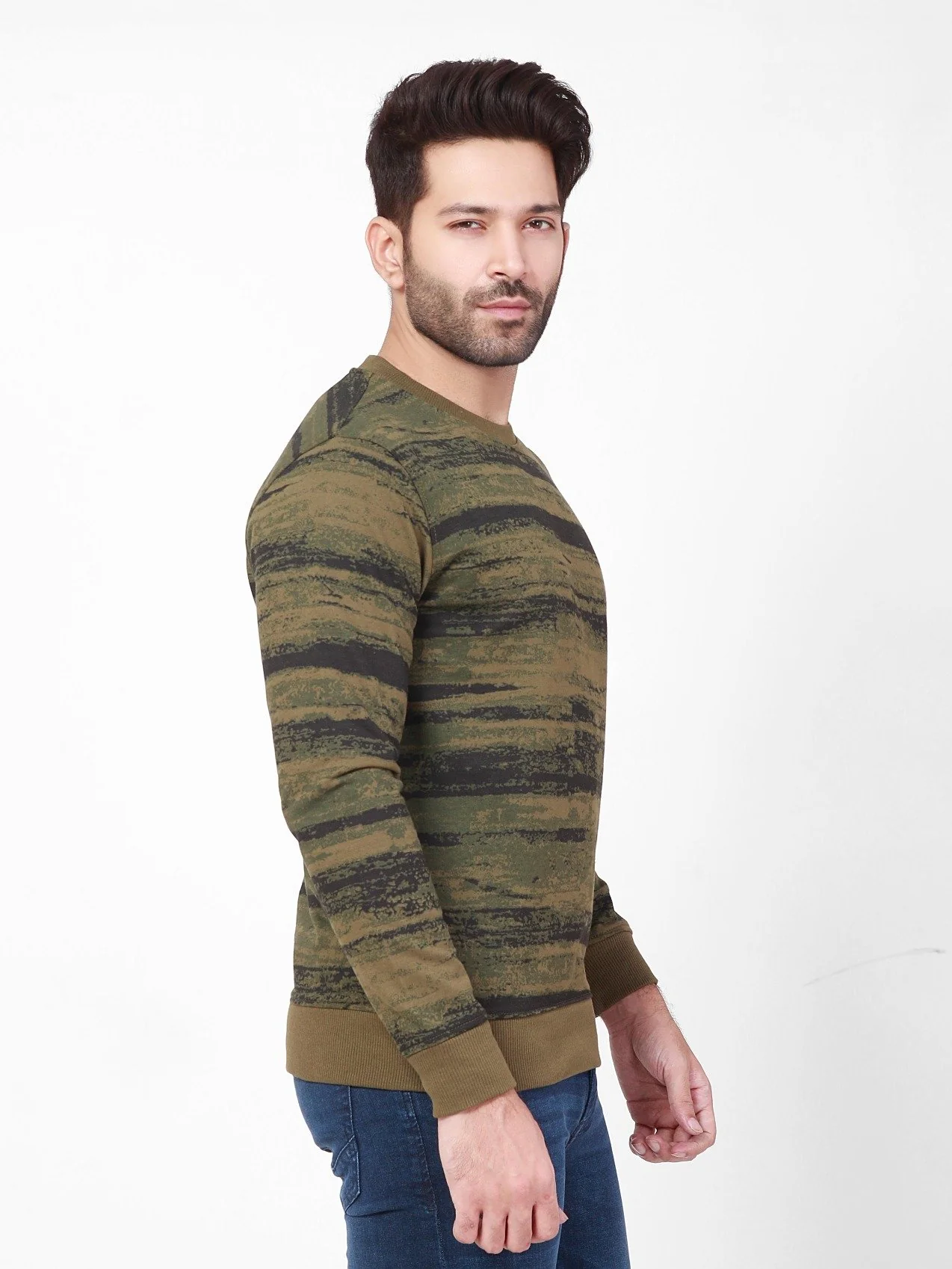 Men's Olive SweatShirt - EMTSS20-007 - Image 2