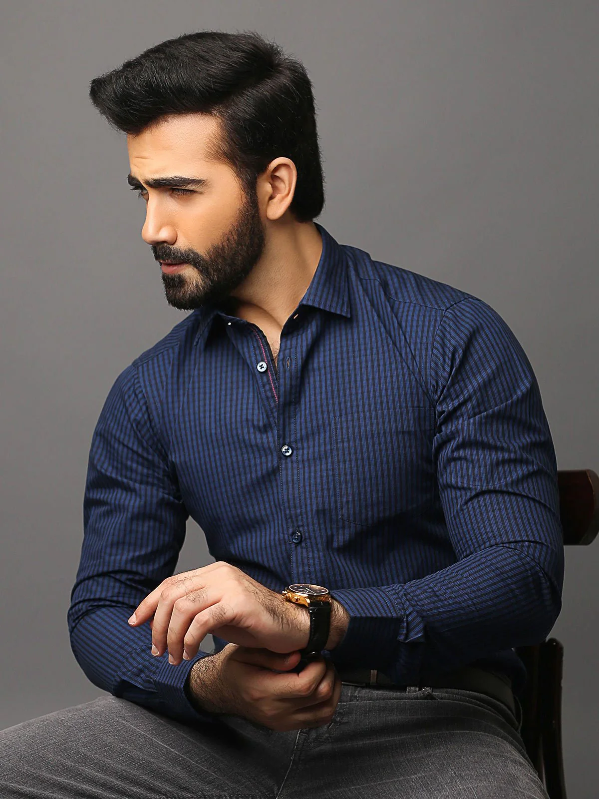 Men's Navy Blue Shirt - EMTSUC18-017 - Image 2
