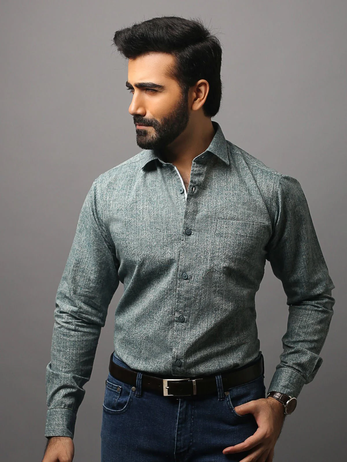 Men's Sea Green Shirt - EMTSUC18-024 - Image 2