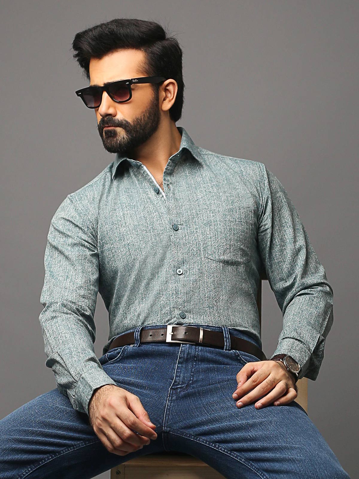 Men's Sea Green Shirt - EMTSUC18-024 - Image 3