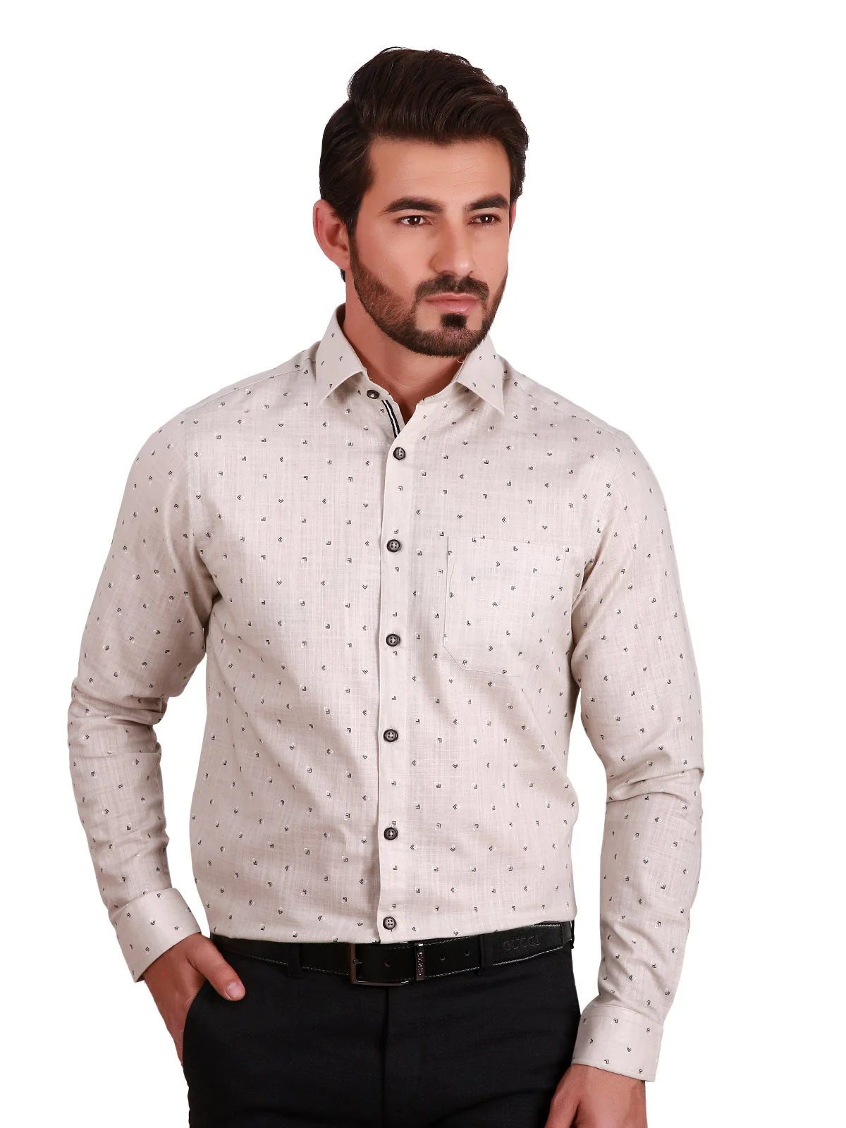 Men's Light Beige Shirt - EMTSUC19-049