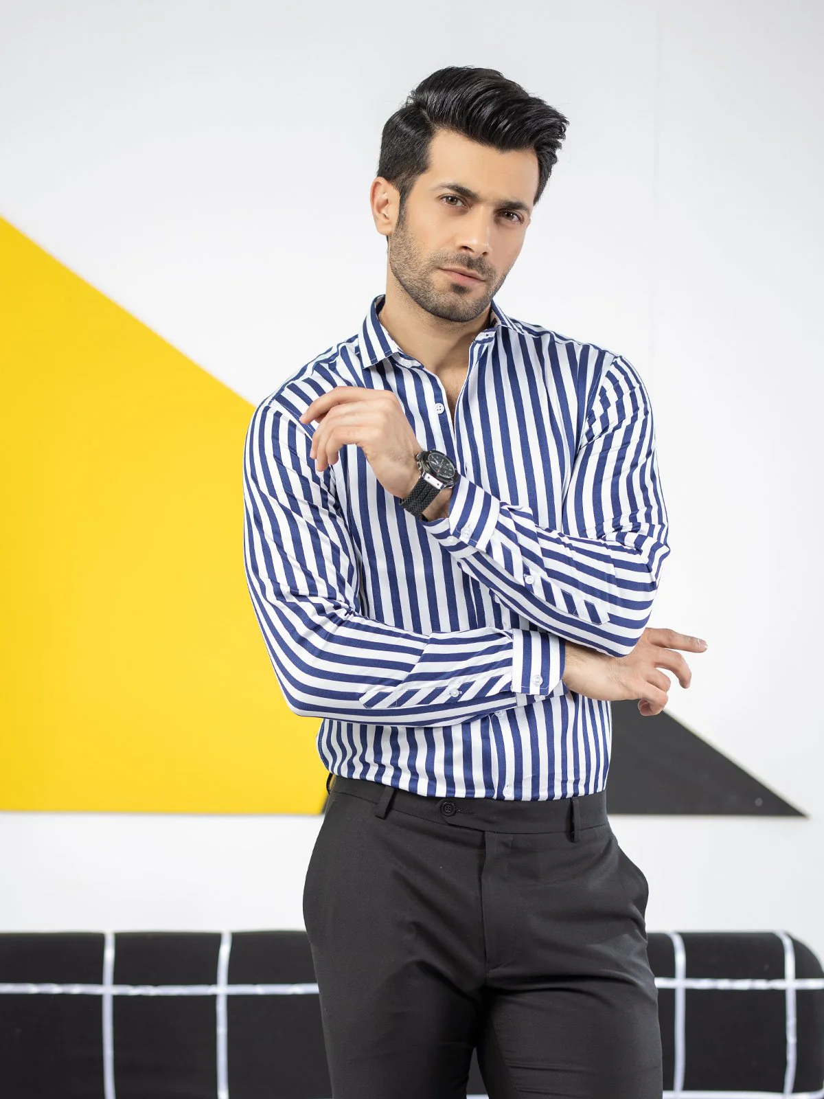 EMTSUC20-077- Blue & White Shirt - Image 2