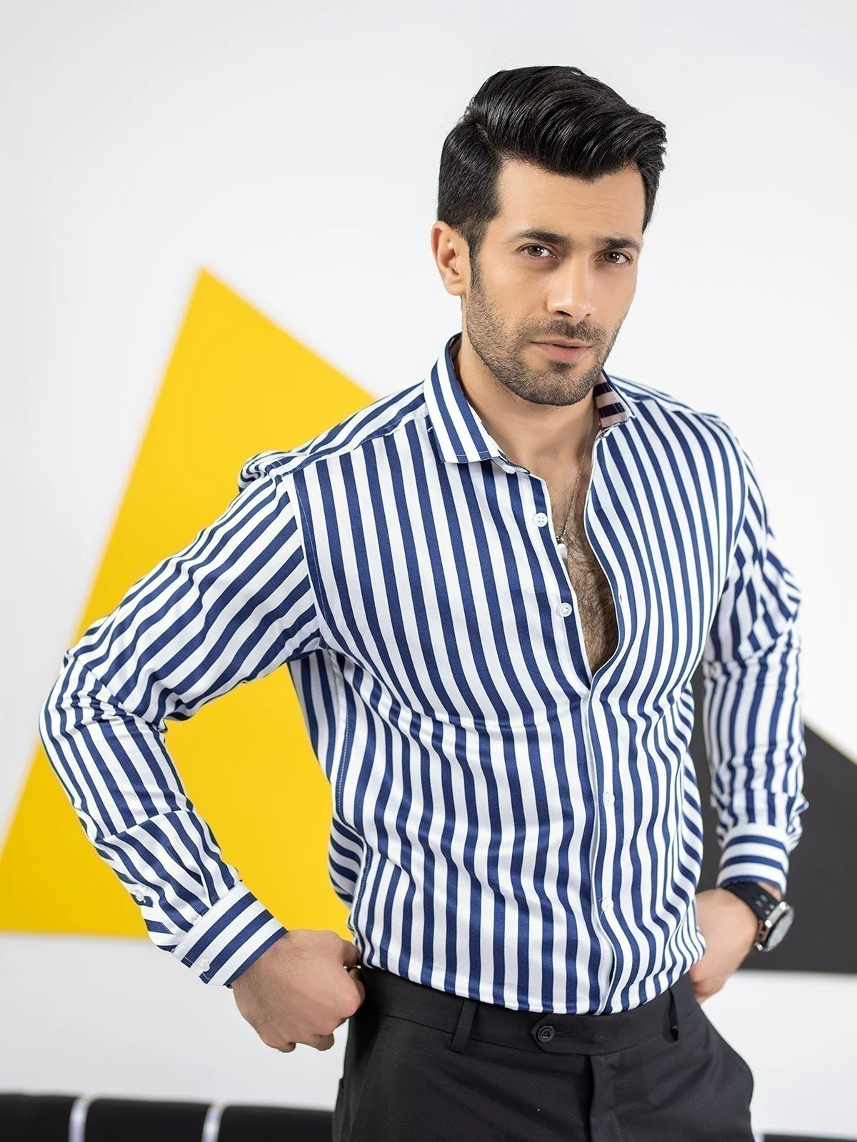 EMTSUC20-077- Blue & White Shirt - Image 3