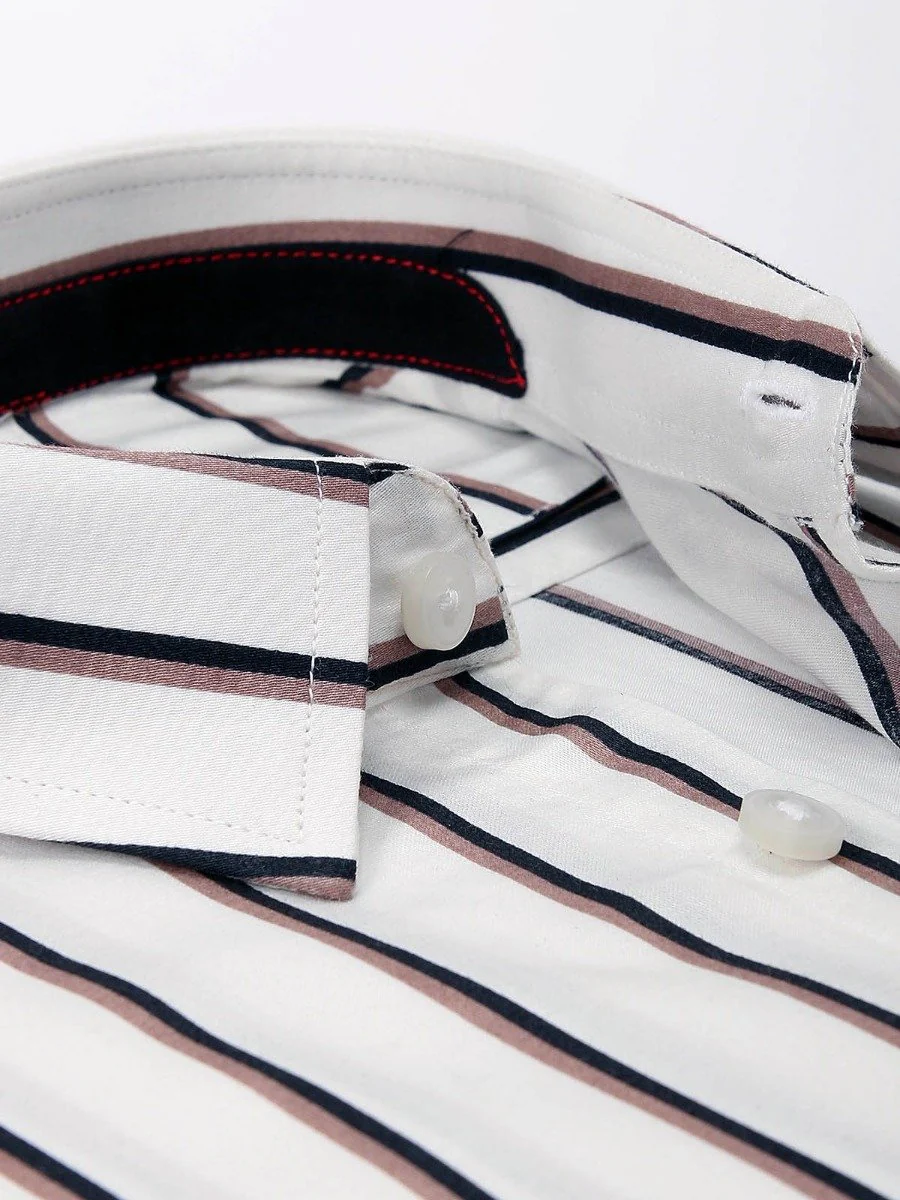 Men's White Brown Shirt - EMTSUC20-082 - Image 2