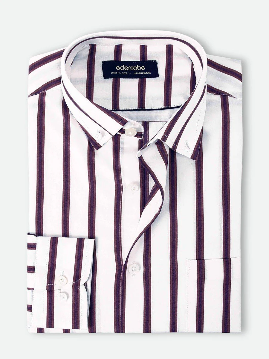 Men's White Burgundy Shirt - EMTSUC20-083