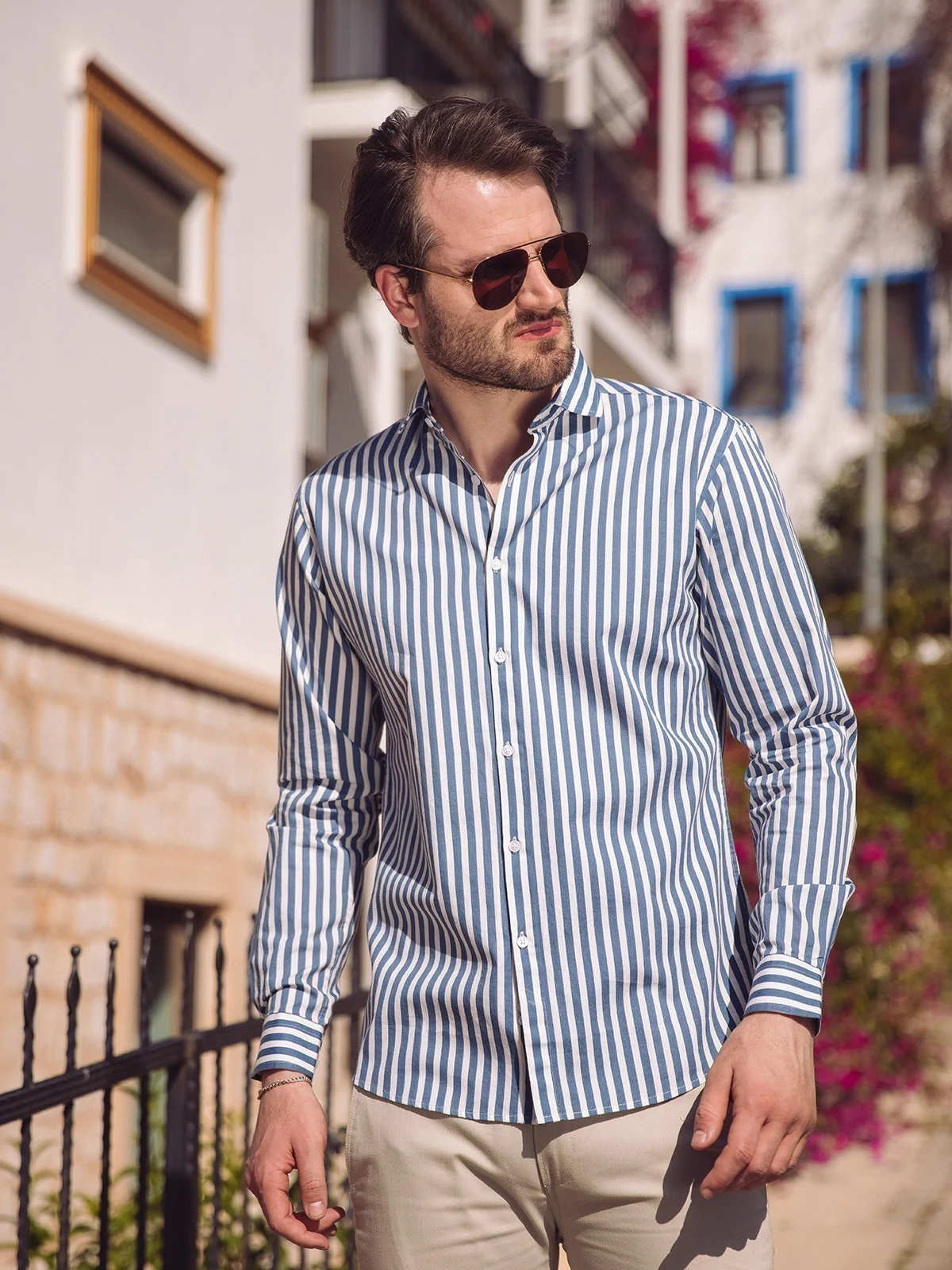 Men's Blue & White Shirt - EMTSUC20-107 - Image 4