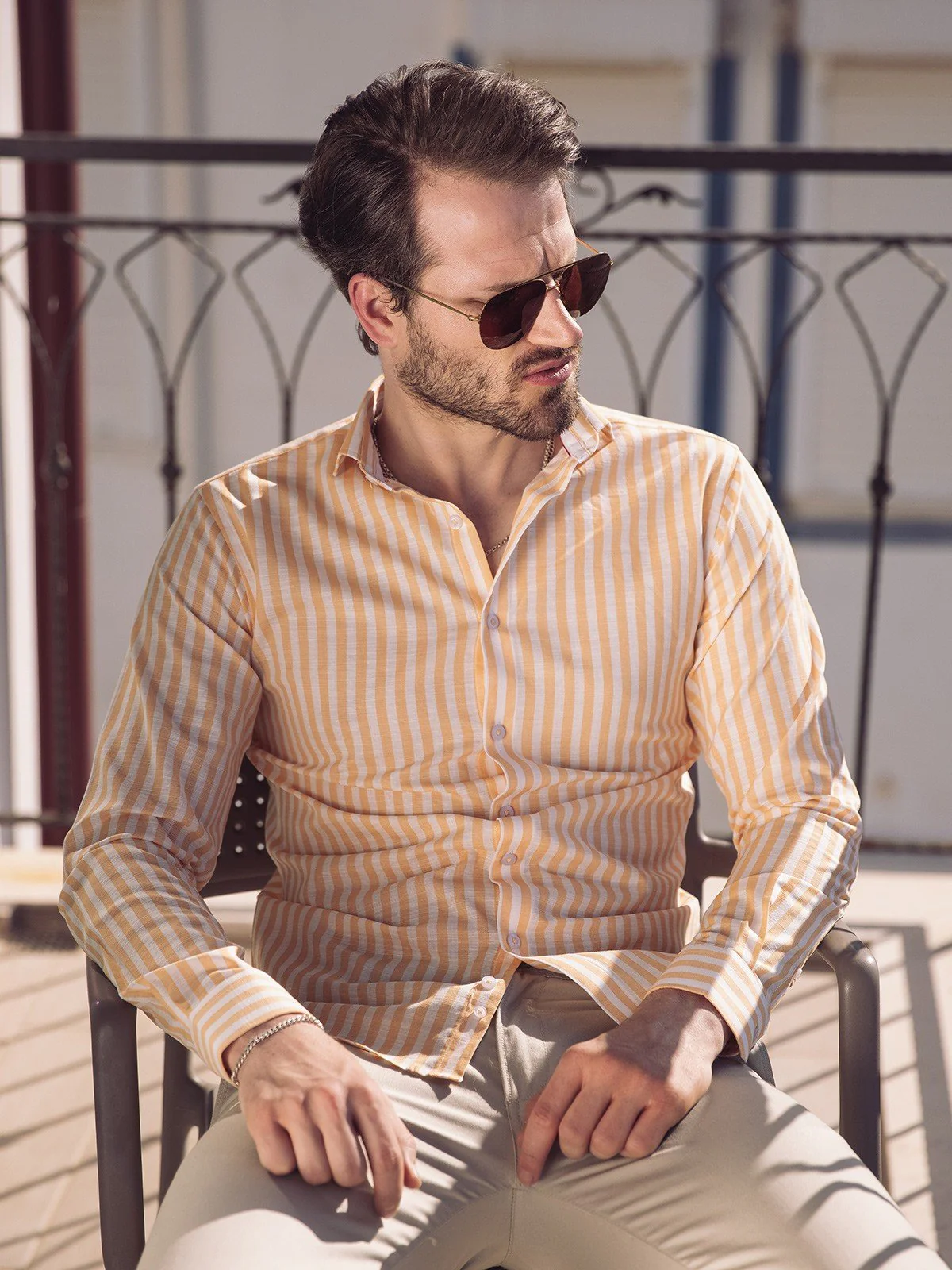 Men's White & Orange Shirt - EMTSUC21-122 - Image 3