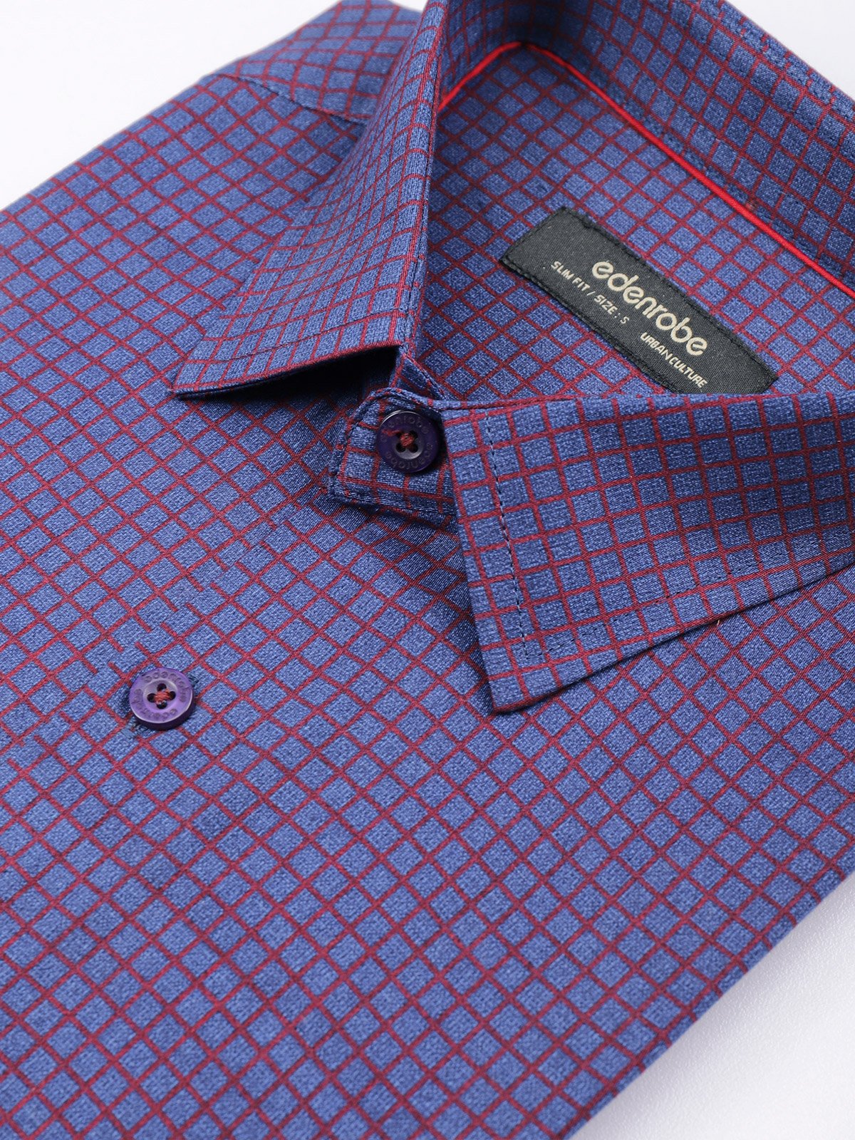 Men's Purple Box Checkered Shirt - EMTSUC21-131 - Image 2