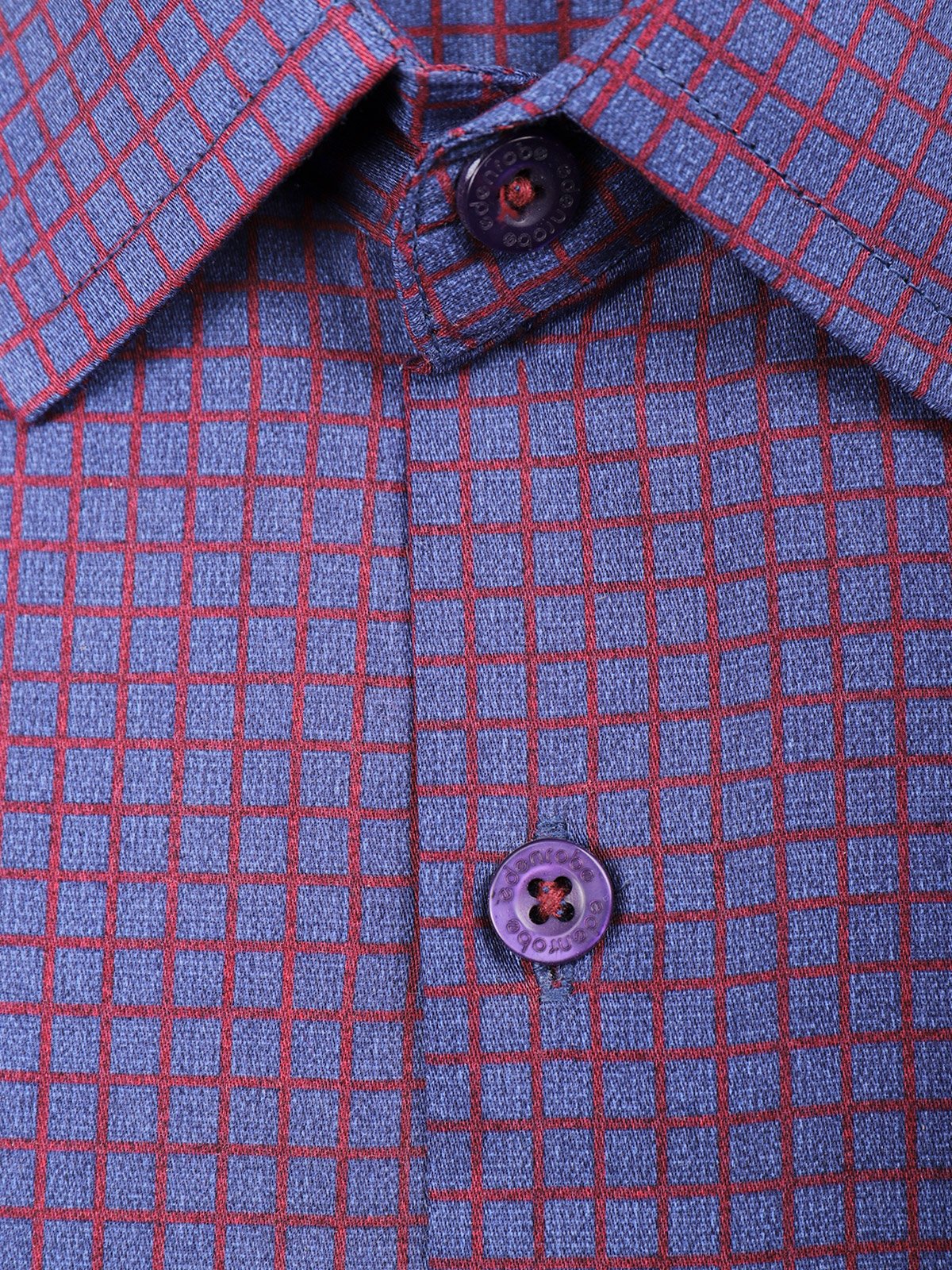 Men's Purple Box Checkered Shirt - EMTSUC21-131 - Image 3