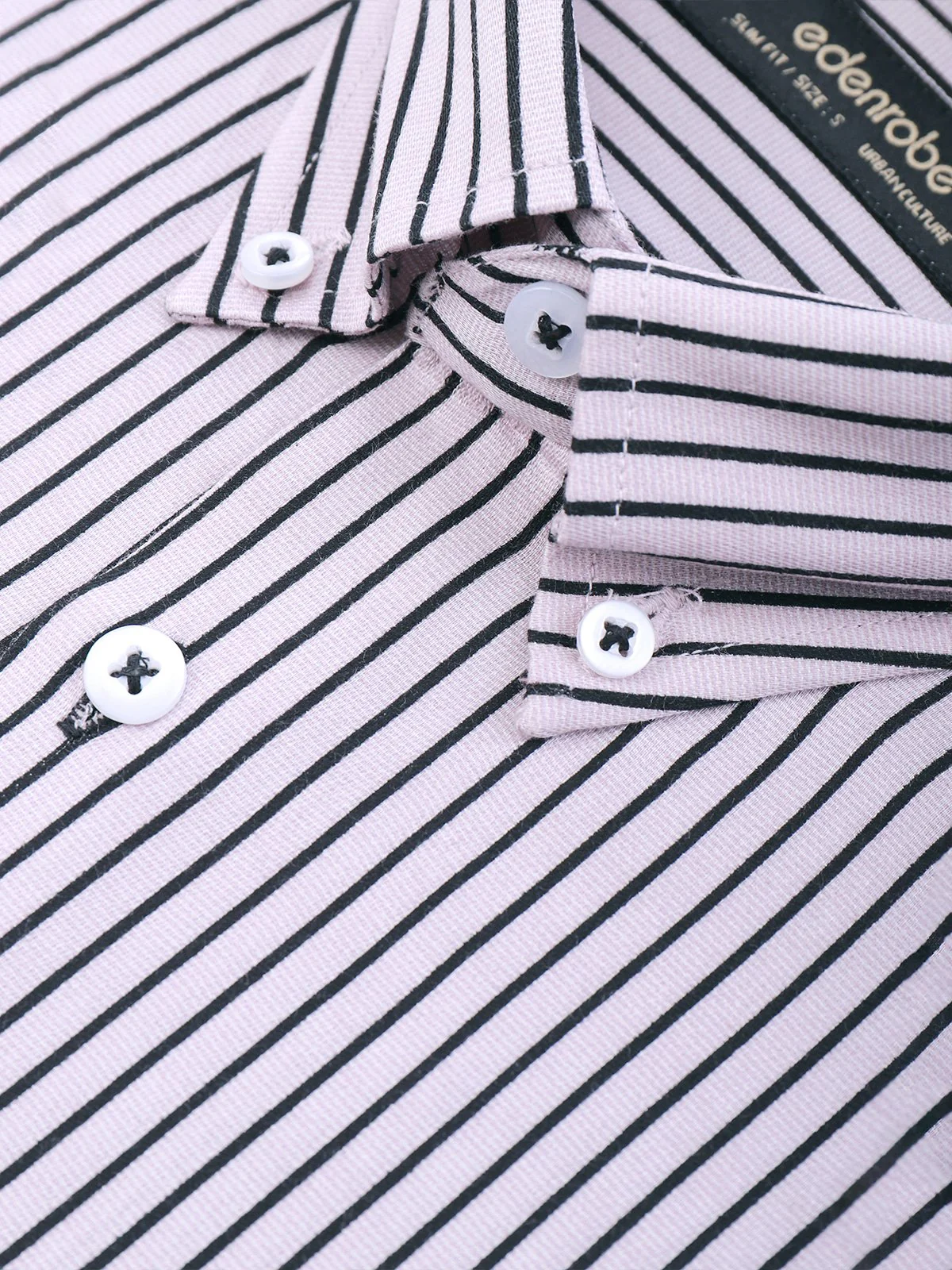 Men's Mauve Striped Shirt - EMTSUC21-132 - Image 3