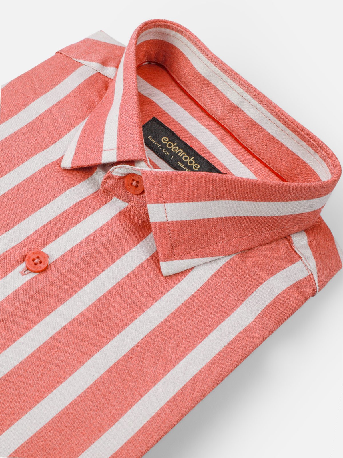 Men's Dark Peach Striped Shirt - EMTSUC21-133 - Image 2
