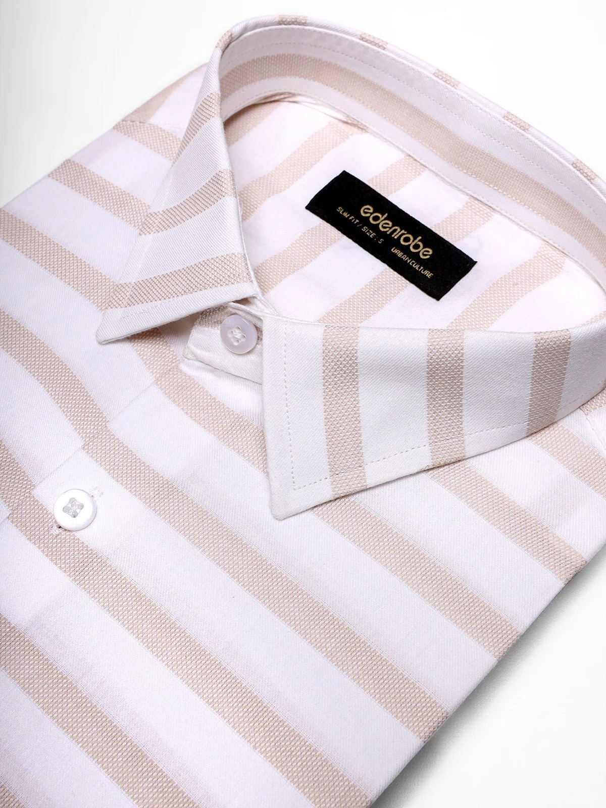 Men's Vertical Striped White Shirt - EMTSUC21-134 - Image 2