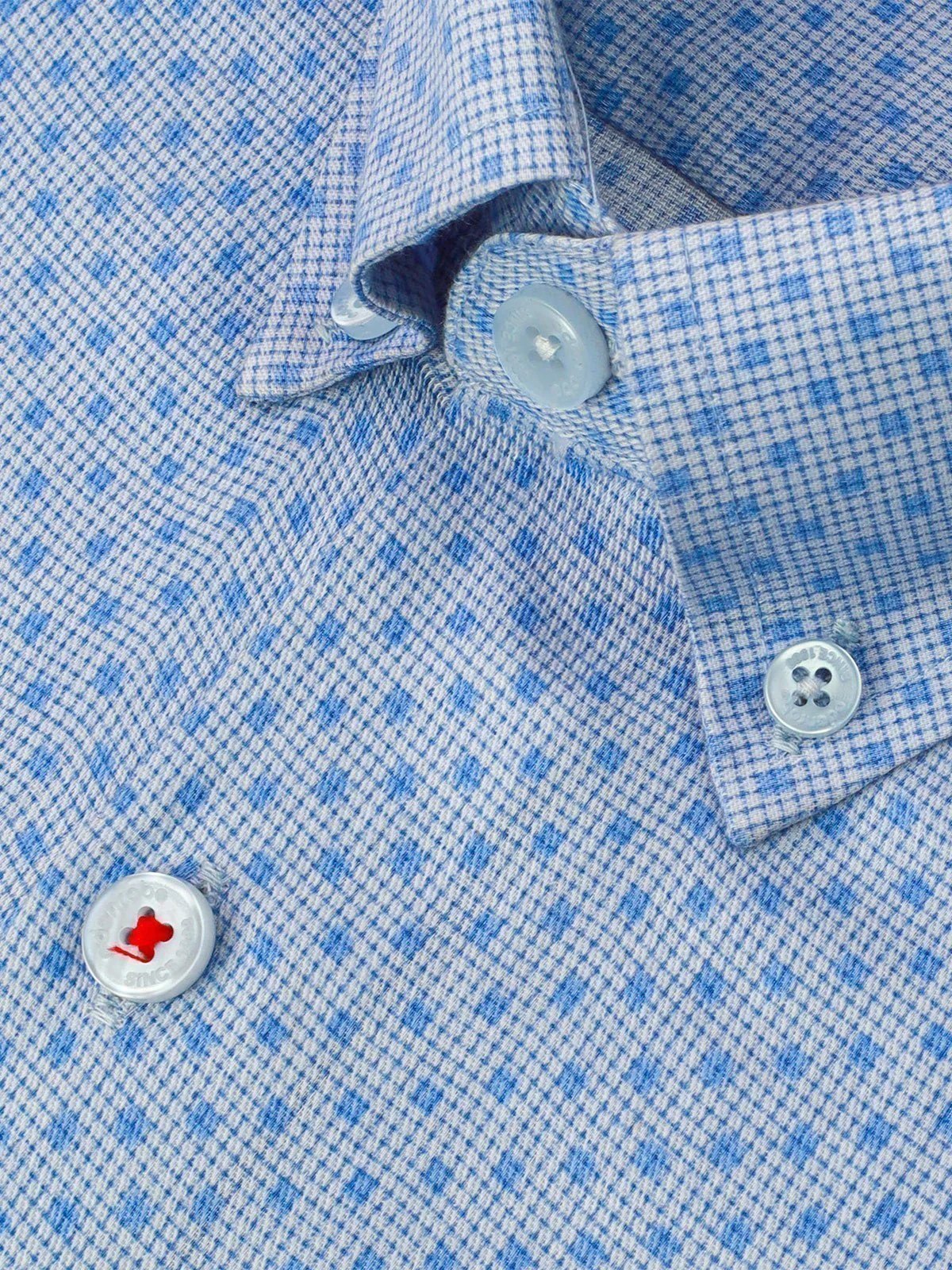 Men's Light Blue Dotted Textured Shirt - EMTSUC21-136 - Image 3