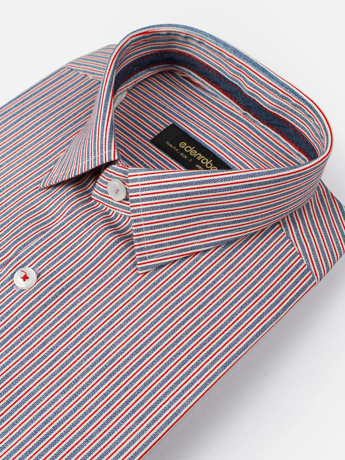 Men's Blue & Red Striped Shirt - EMTSUC21-137 - Image 3