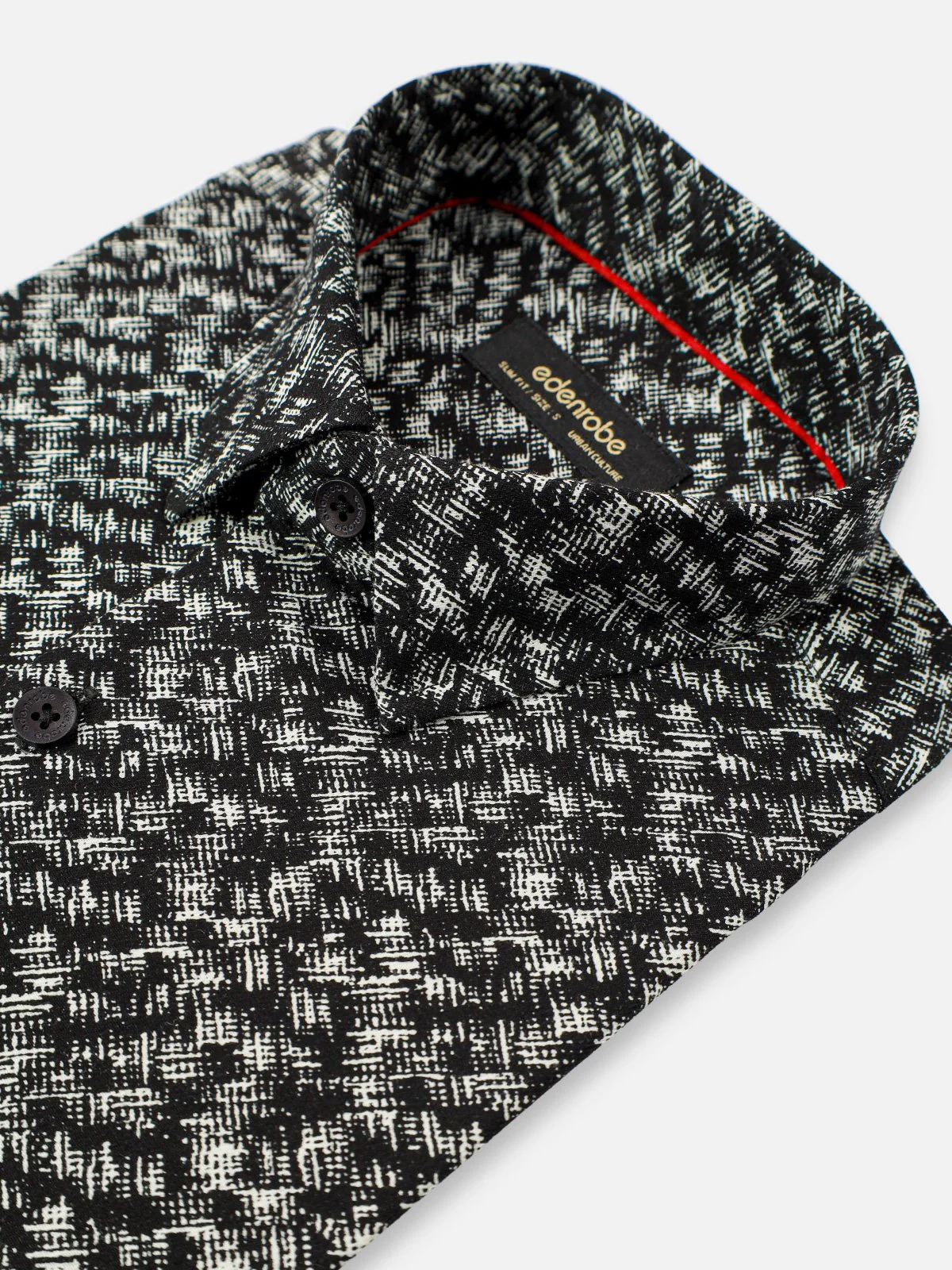 Men's Black & White Textured Shirt - EMTSUC21-138 - Image 2