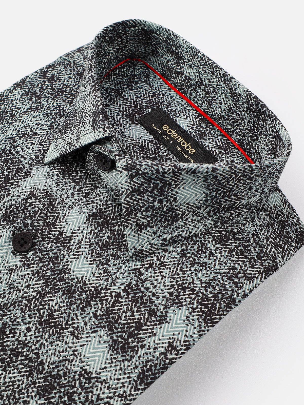 Men's Black & Grey Textured Shirt - EMTSUC21-139 - Image 2