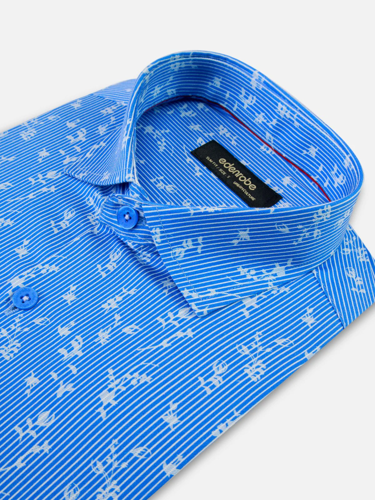 Men's Blue & White Floral Shirt - EMTSUC21-149 - Image 2