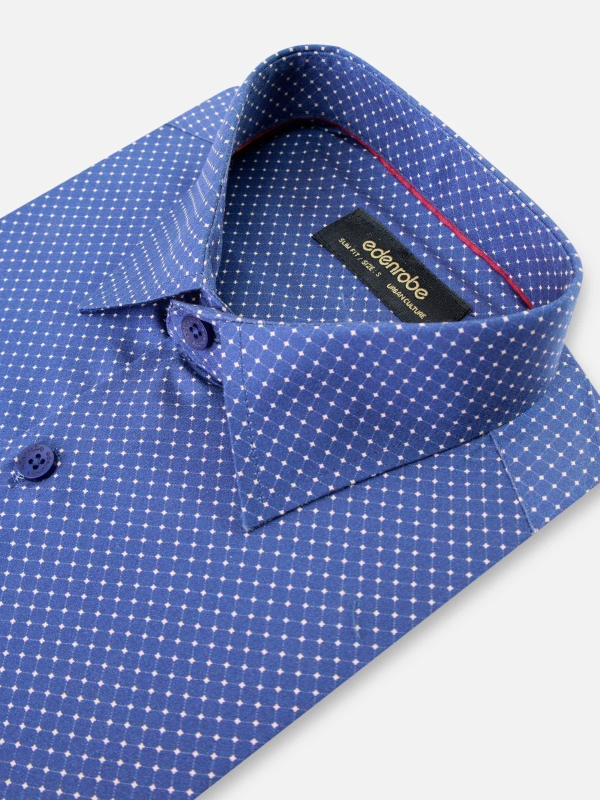 Men's Navy Blue Dotted Shirt - EMTSUC21-151 - Image 2