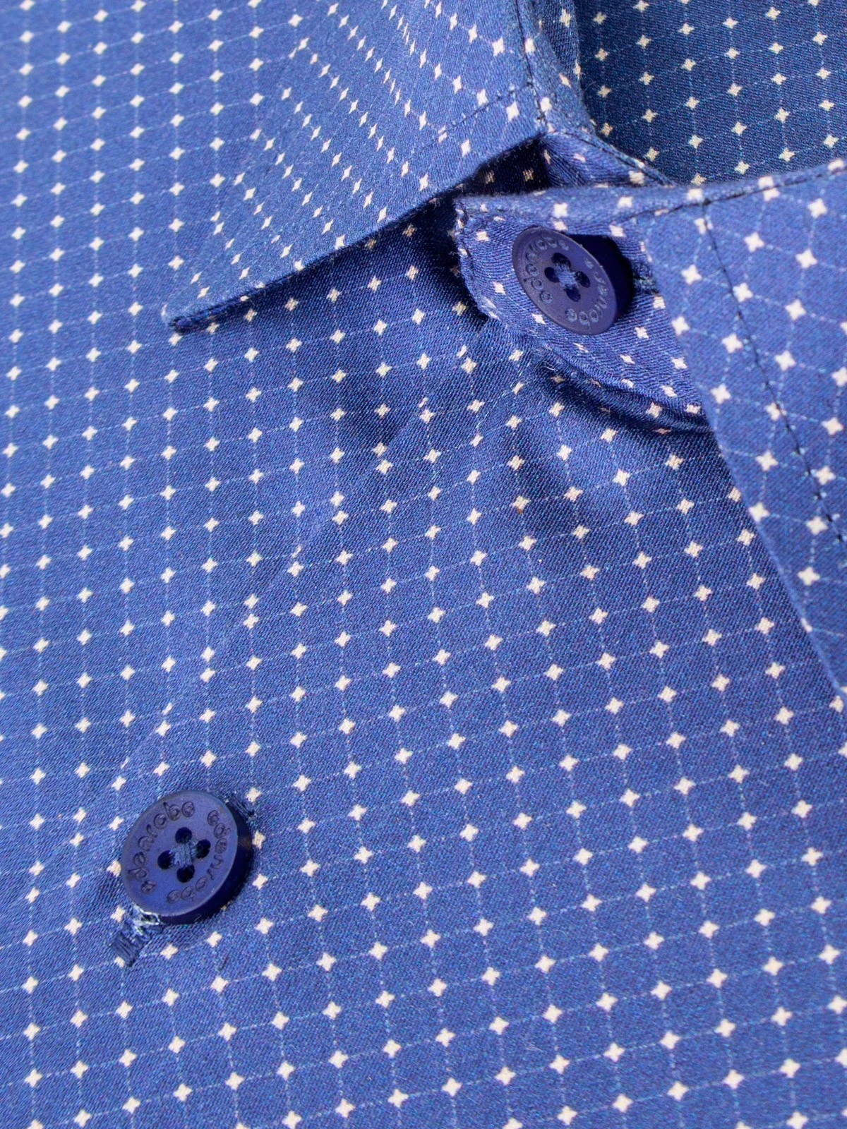 Men's Navy Blue Dotted Shirt - EMTSUC21-151 - Image 3