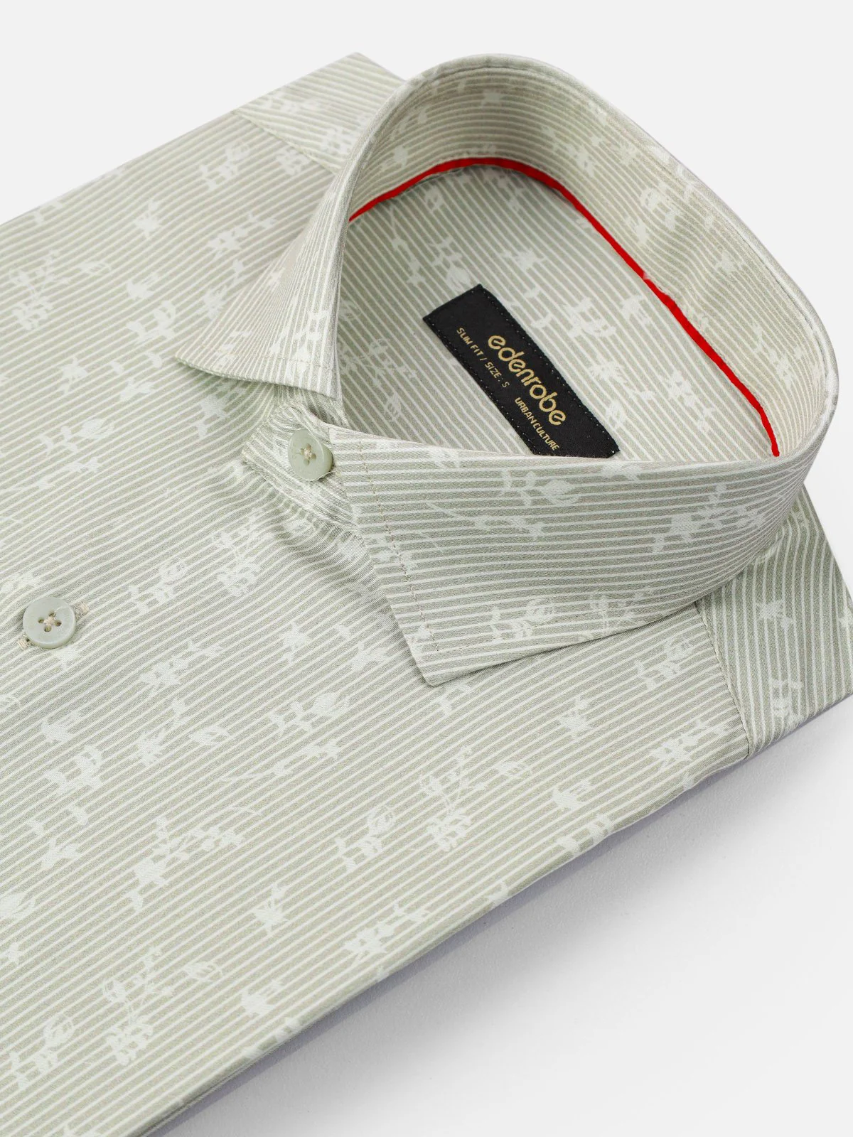 Men's Light Grey Floral Shirt - EMTSUC21-153 - Image 3
