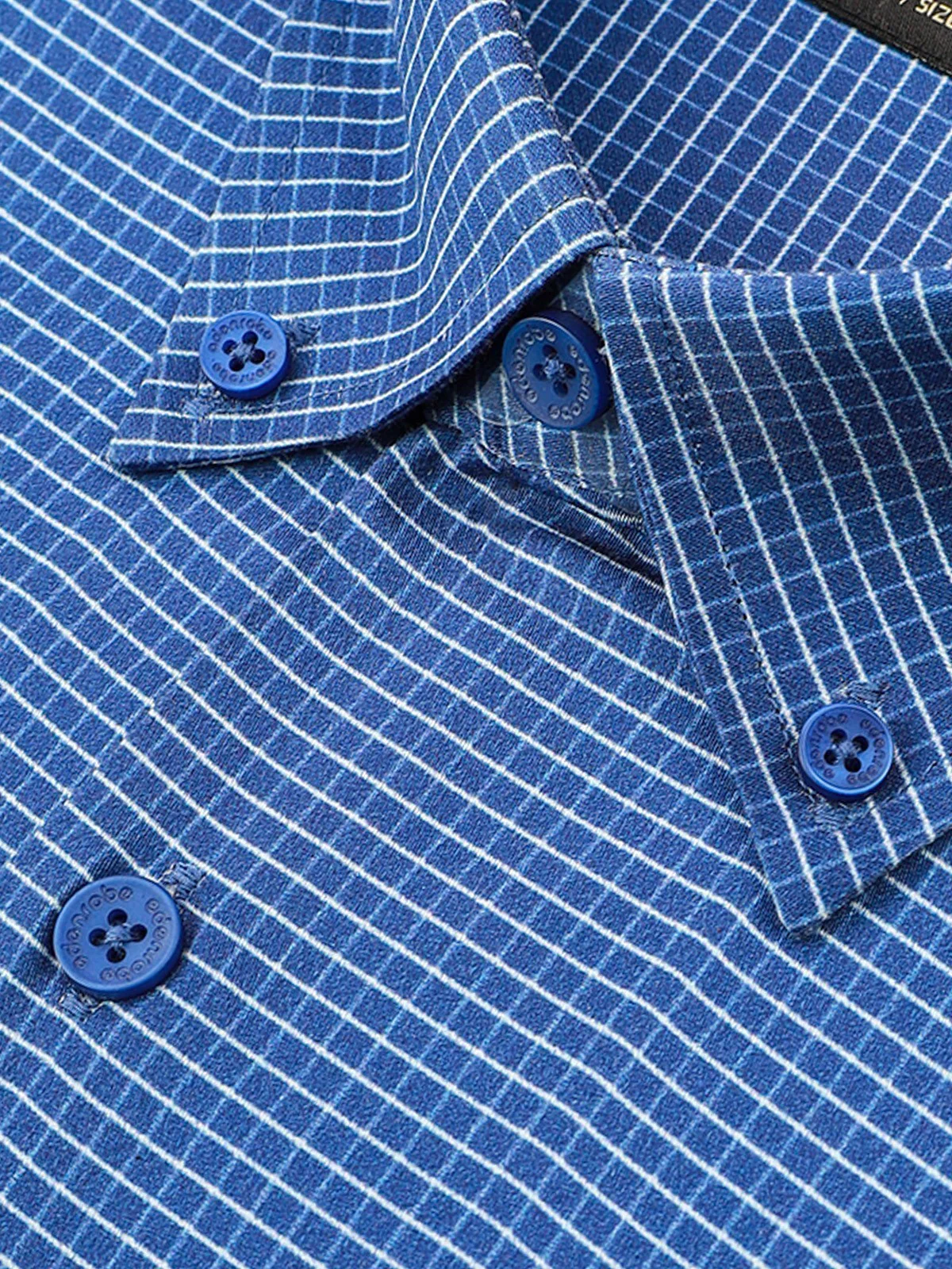 Men's Blue Checkered Shirt - EMTSUC21-154 - Image 3