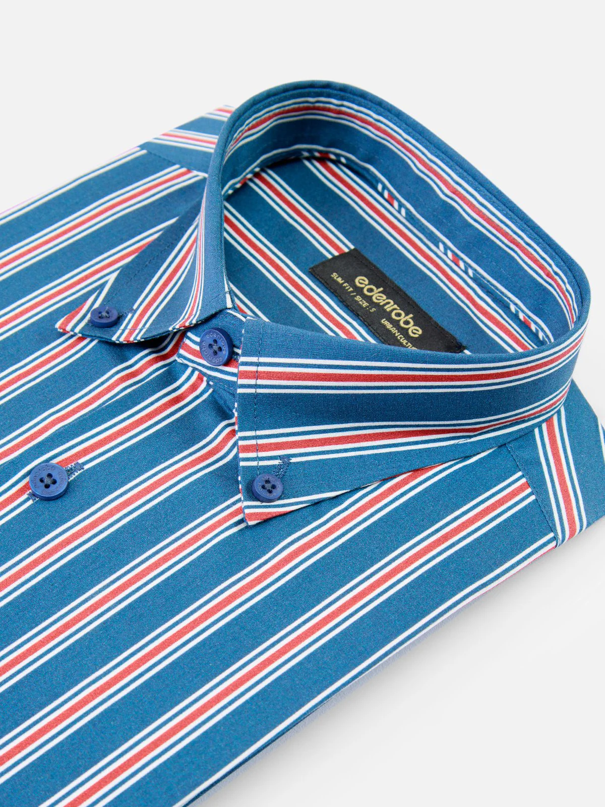 Men's Blue & White Striped Shirt - EMTSUC21-155 - Image 2