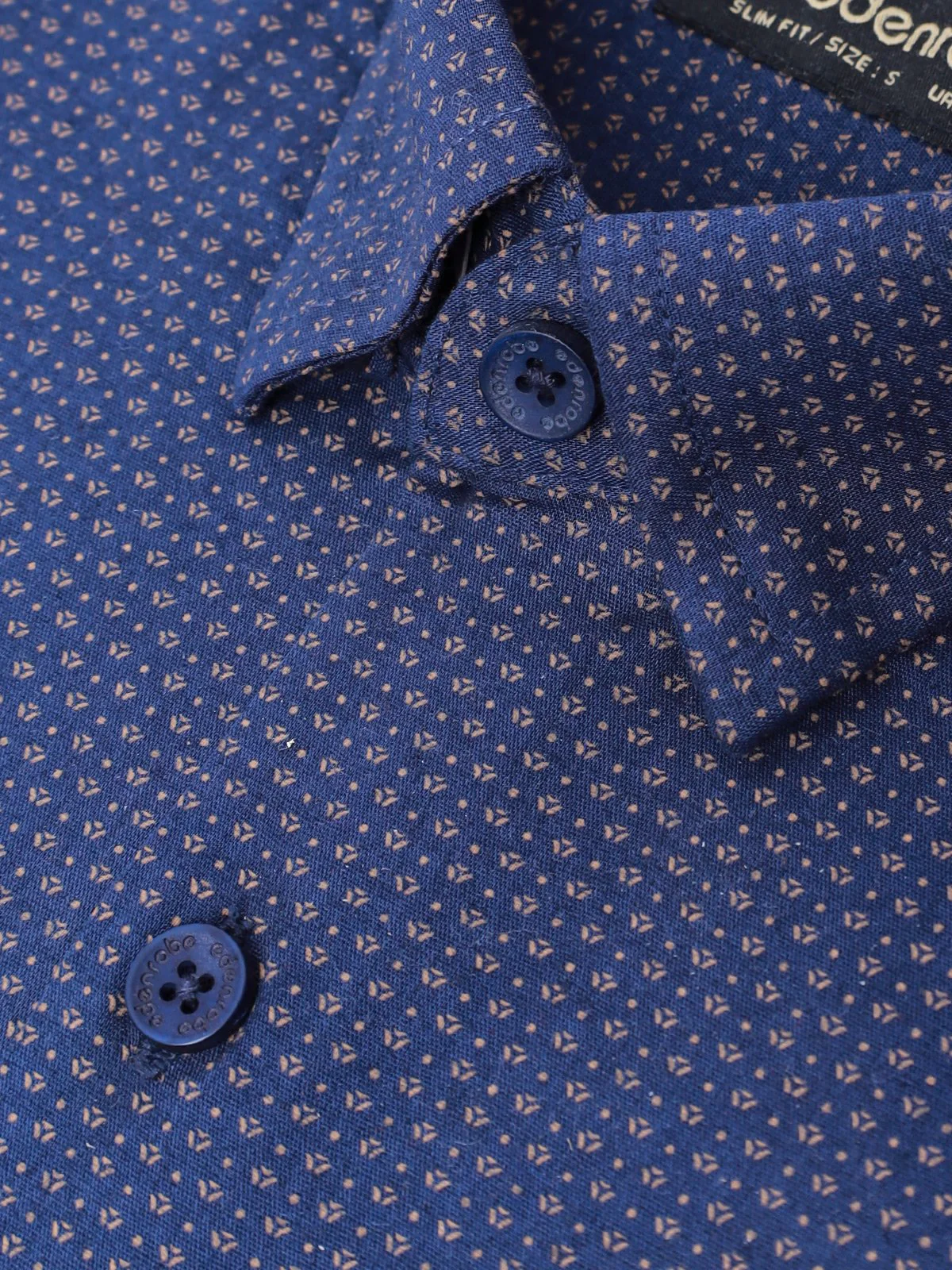 Men's Dark Navy Textured Shirt - EMTSUC21-157 - Image 3
