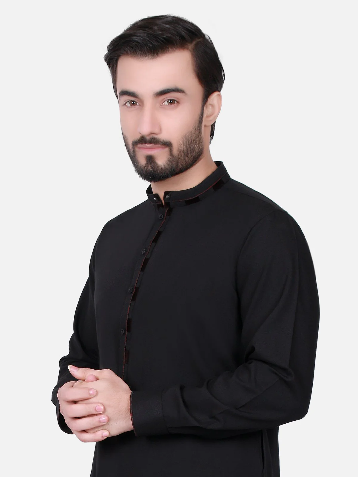 Men's Black Shalwar Kameez - EMTSW17W-9531 - Image 2