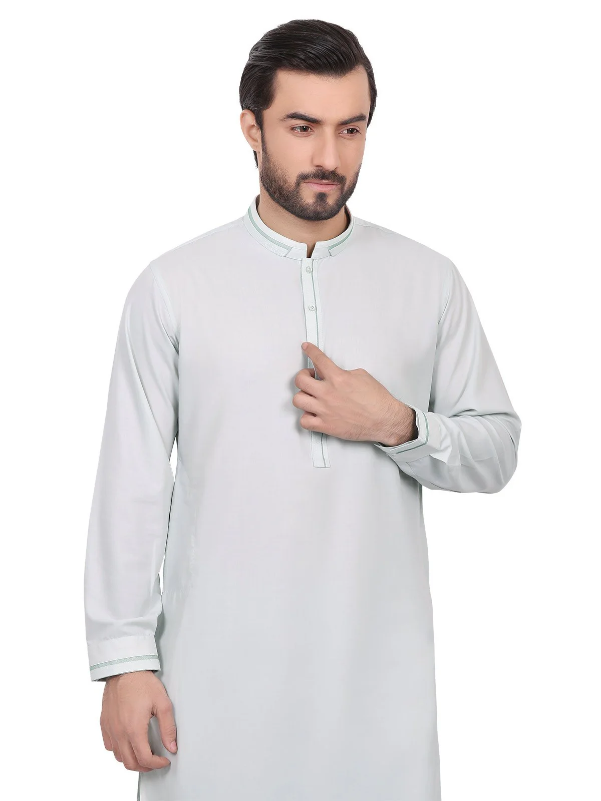 Men's Light Green Shalwar Kameez - EMTSW18S-9559 - Image 2