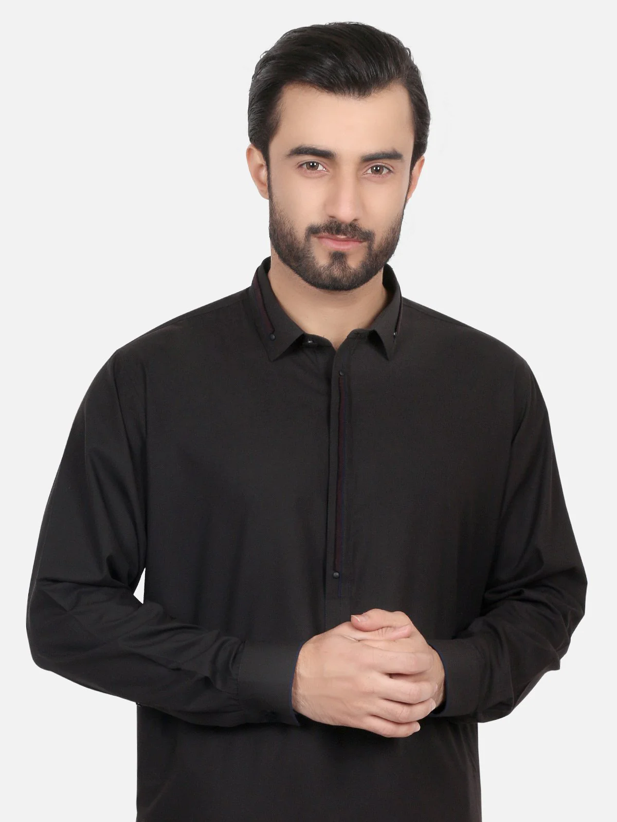 Men's Black Shalwar Kameez - EMTSW18S-9586 - Image 2