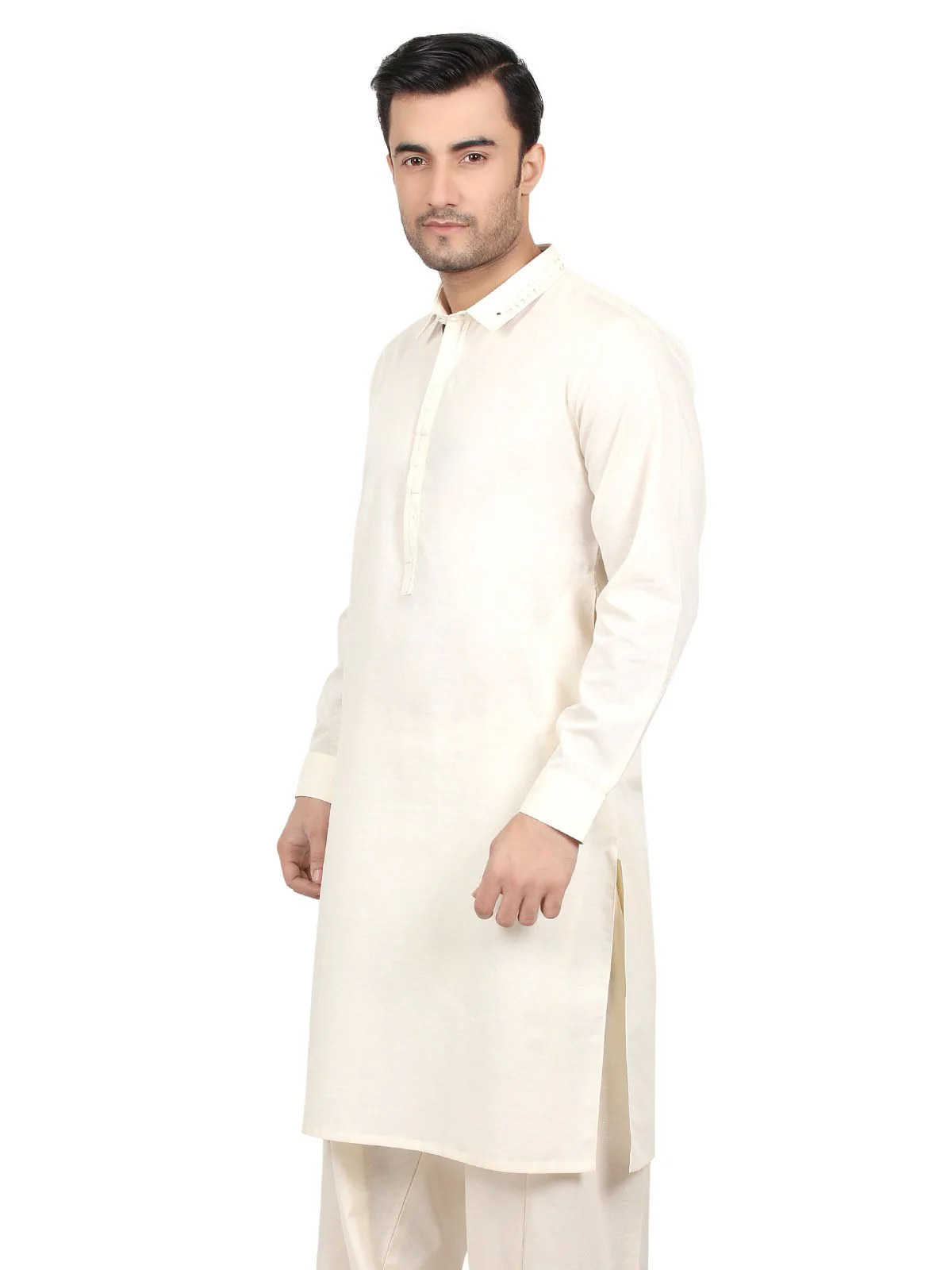 Men's Cream Shalwar Kameez - EMTSW18S-9591