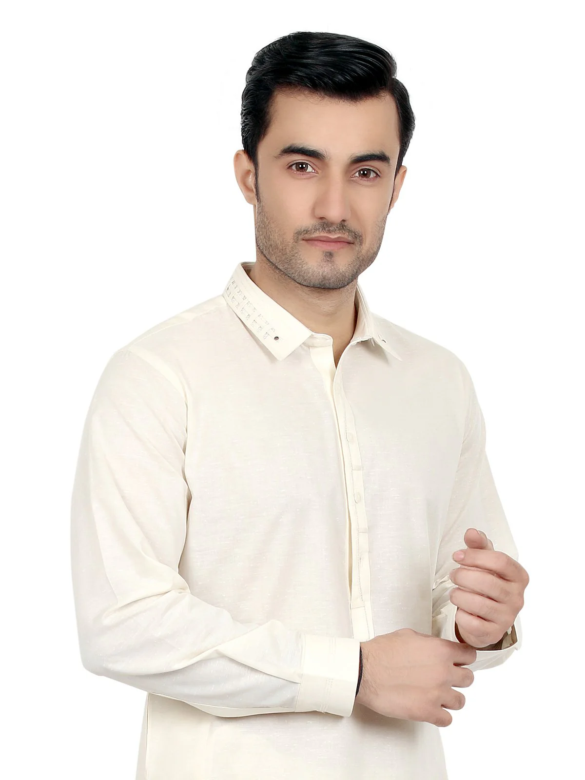 Men's Cream Shalwar Kameez - EMTSW18S-9591 - Image 2