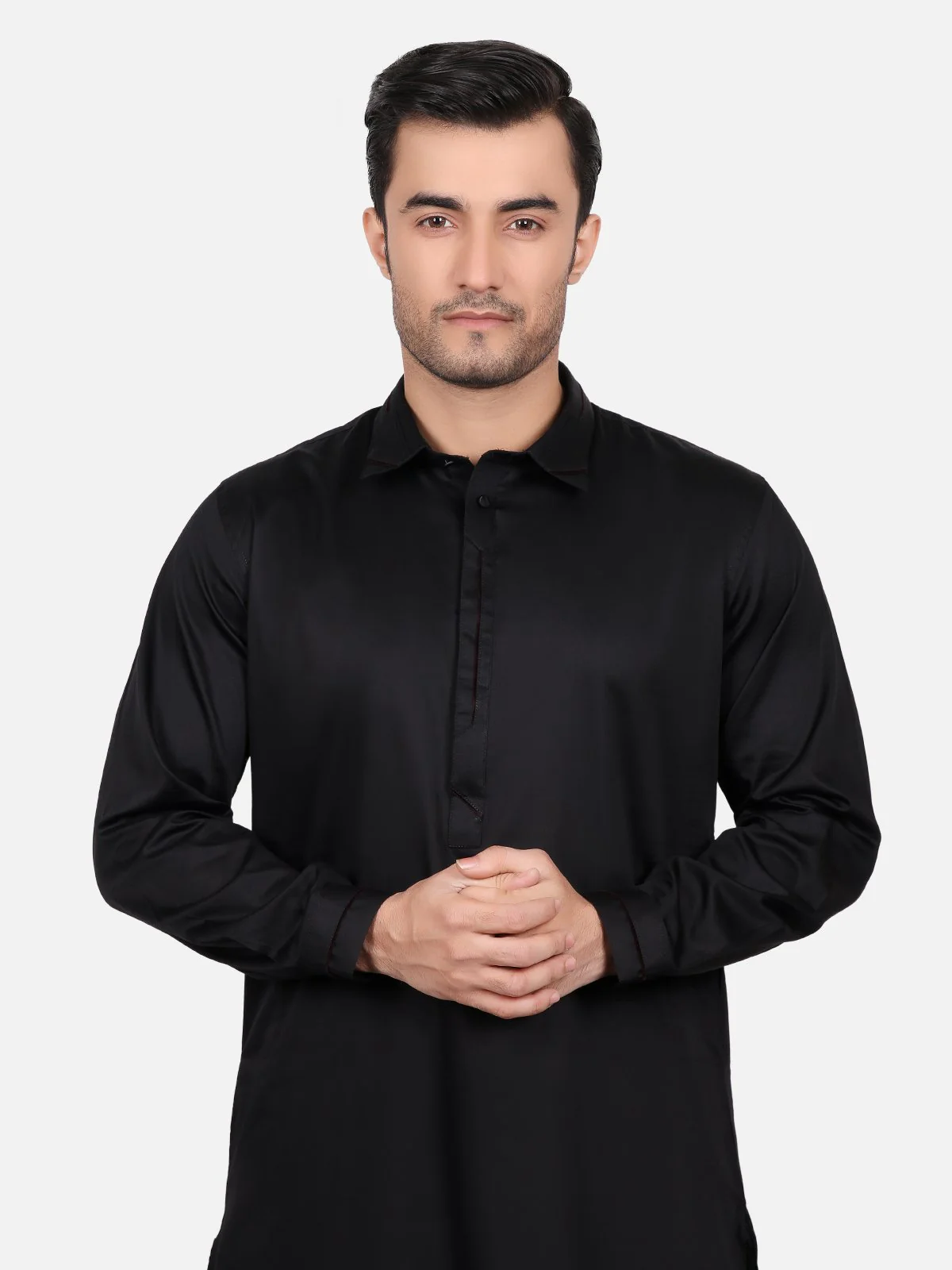 Men's Black Shalwar Kameez - EMTSW18S-9592 - Image 2