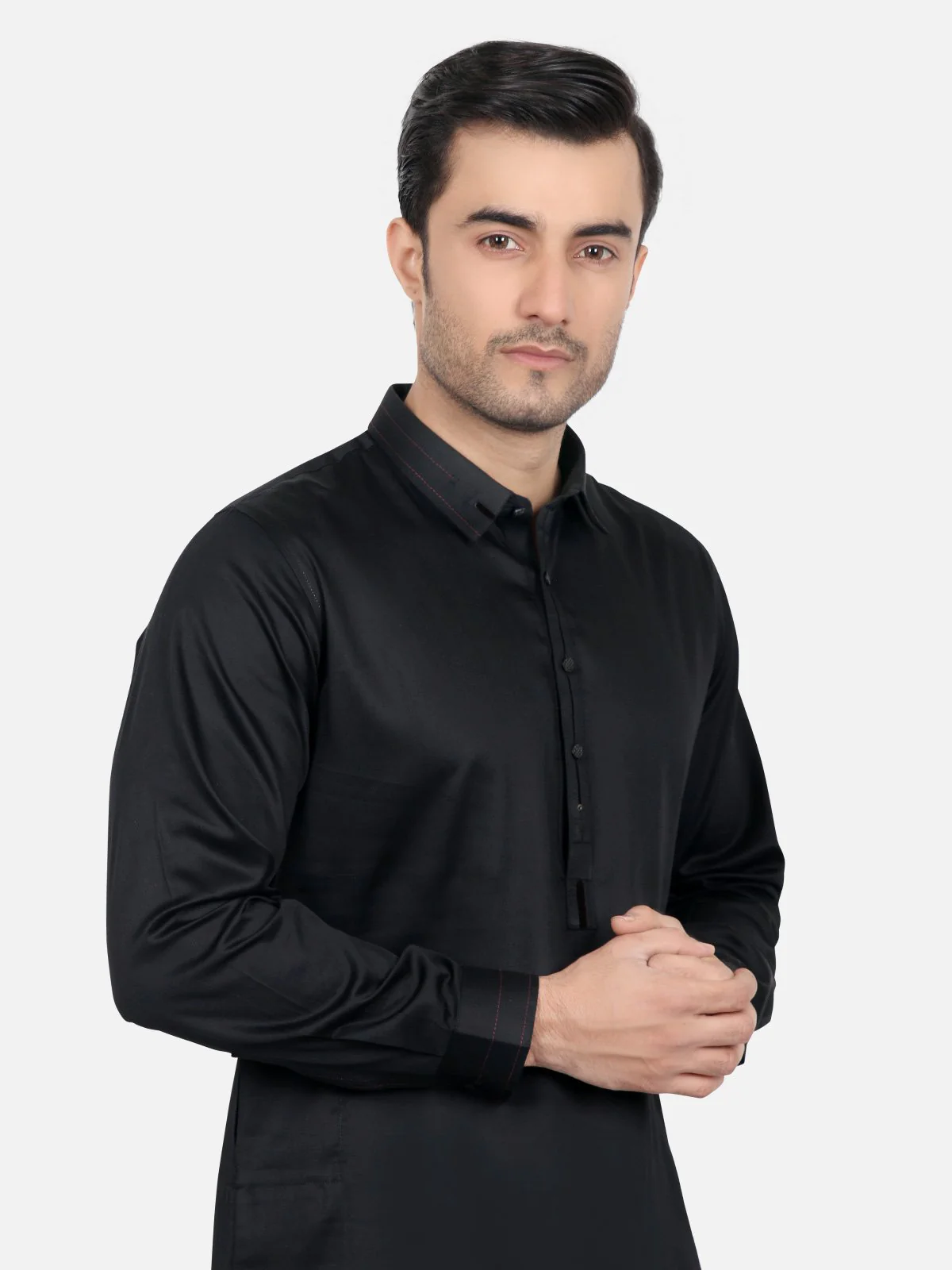 Men's Black Shalwar Kameez - EMTSW18S-9595 - Image 2