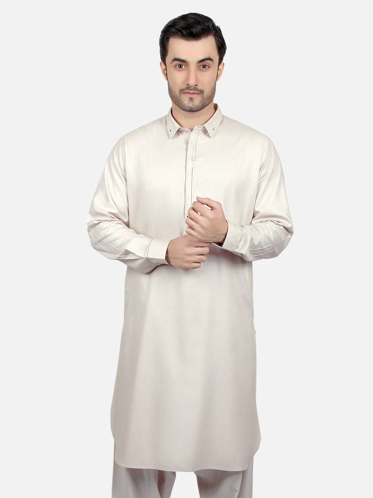 Men's Light Beige Shalwar Kameez - EMTSW18S-9596