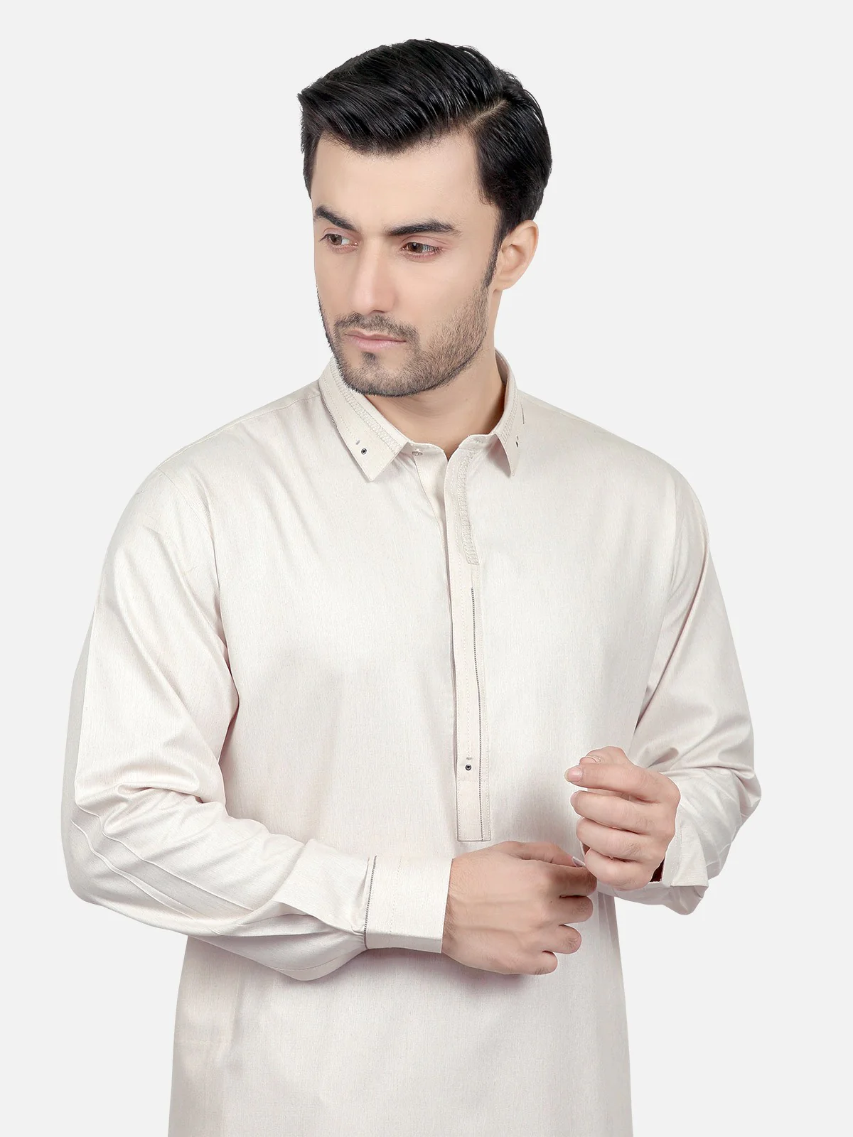 Men's Light Beige Shalwar Kameez - EMTSW18S-9596 - Image 2