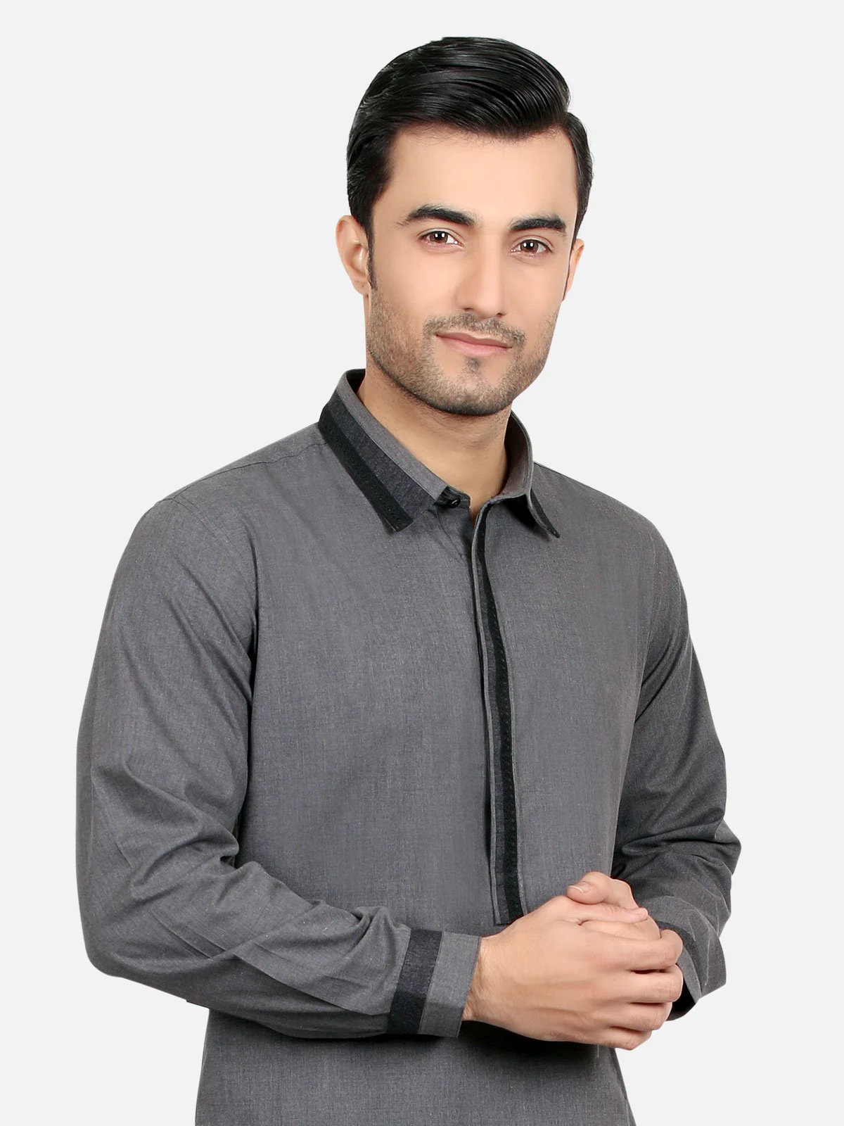 Men's Dark Grey Shalwar Kameez - EMTSW18S-9600 - Image 2