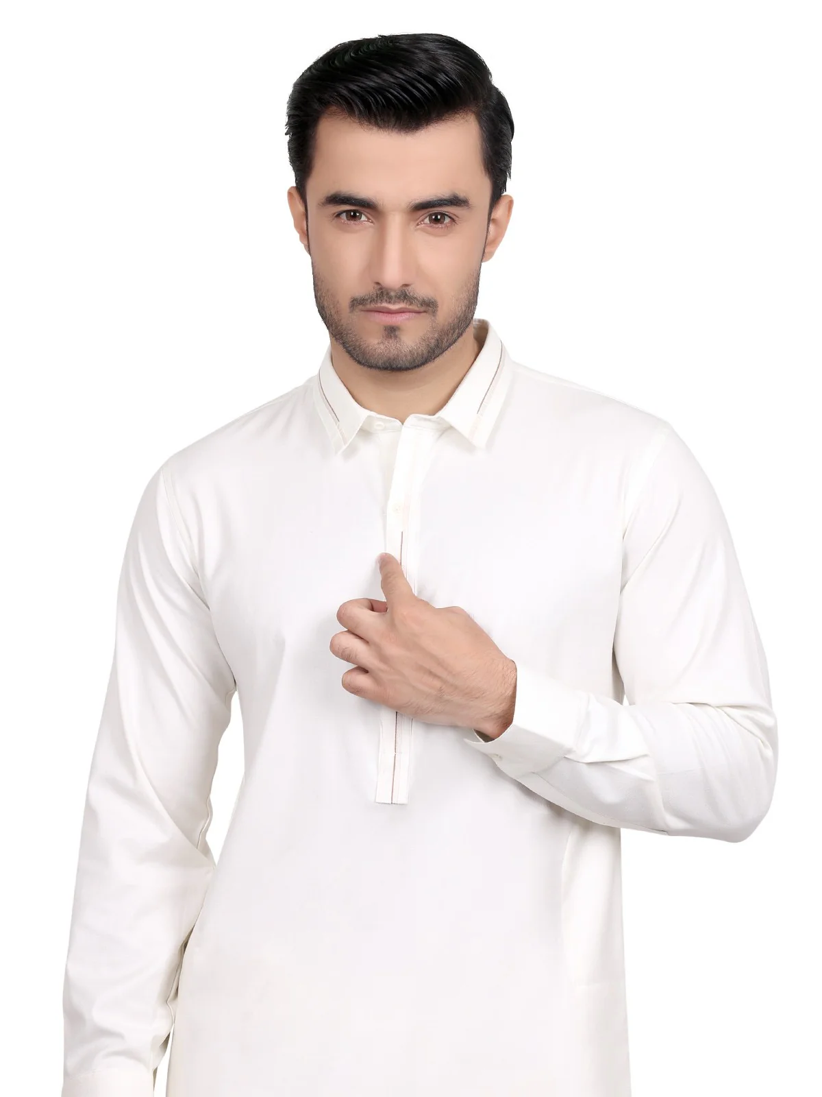 Men's Cream Shalwar Kameez - EMTSW18S-9619 - Image 2