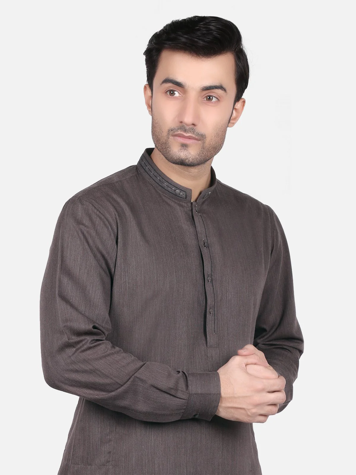 Men's Brown Shalwar Kameez - EMTSW18W-9682 - Image 2