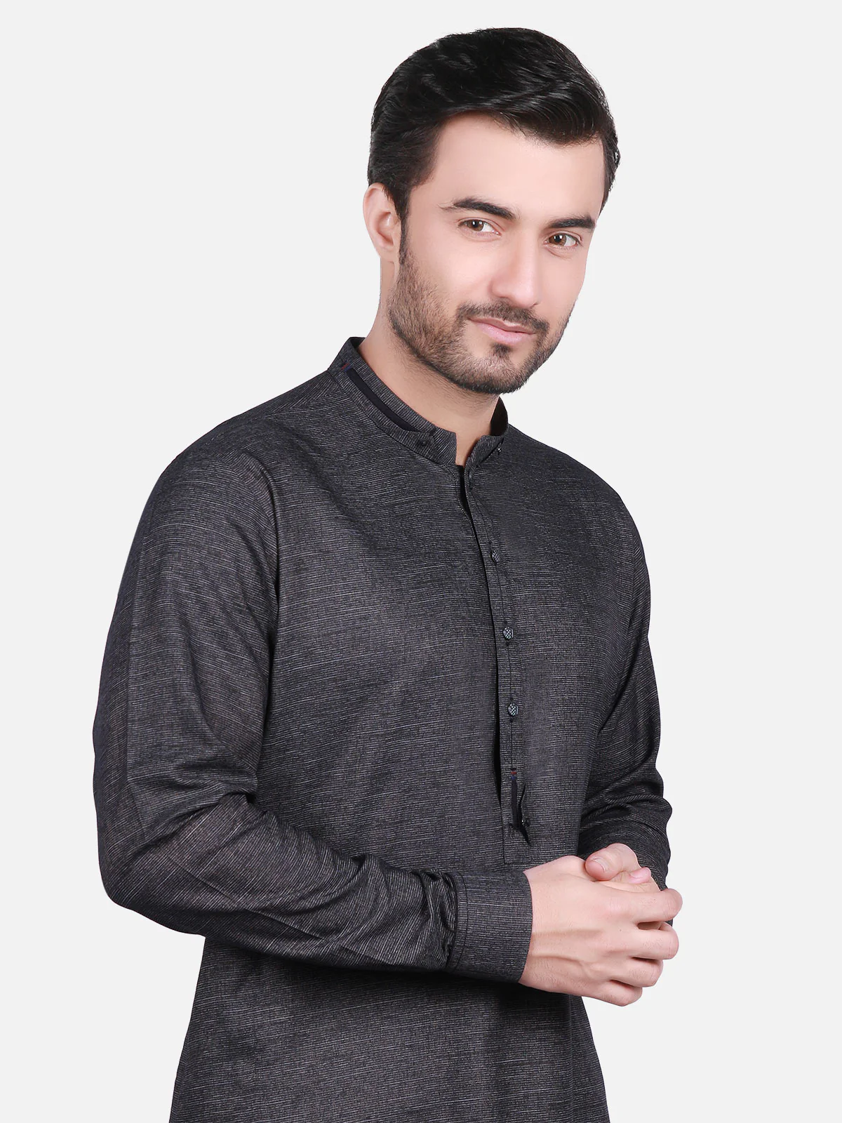 Men's Charcoal Shalwar Kameez - EMTSW18W-9702 - Image 2