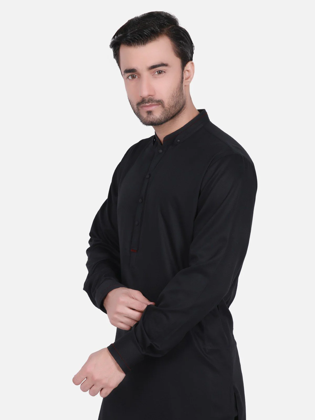 Men's Black Shalwar Kameez - EMTSW19S-9701 - Image 2
