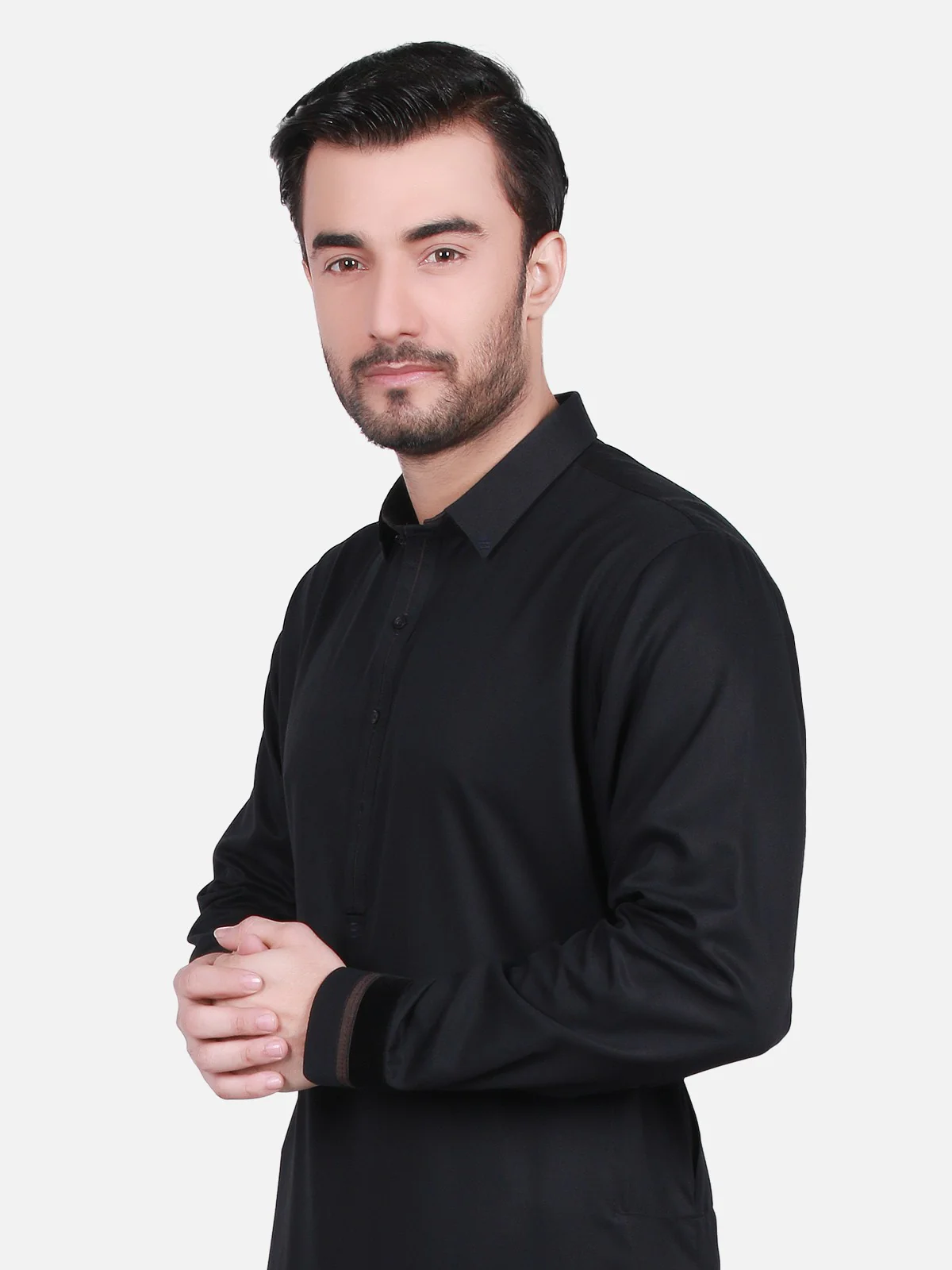Men's Black Shalwar Kameez - EMTSW19S-9707 - Image 2