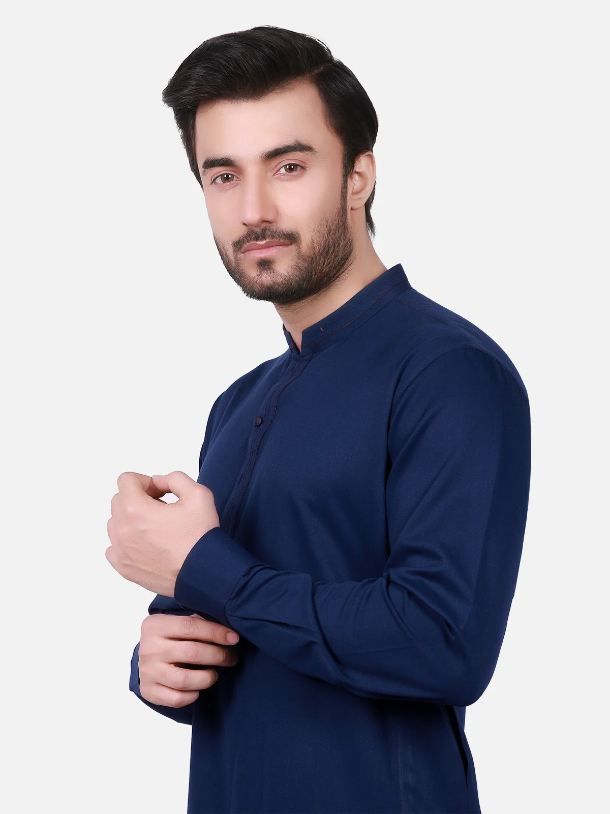 Men's Navy Blue Shalwar Kameez - EMTSW19S-9709 - Image 2