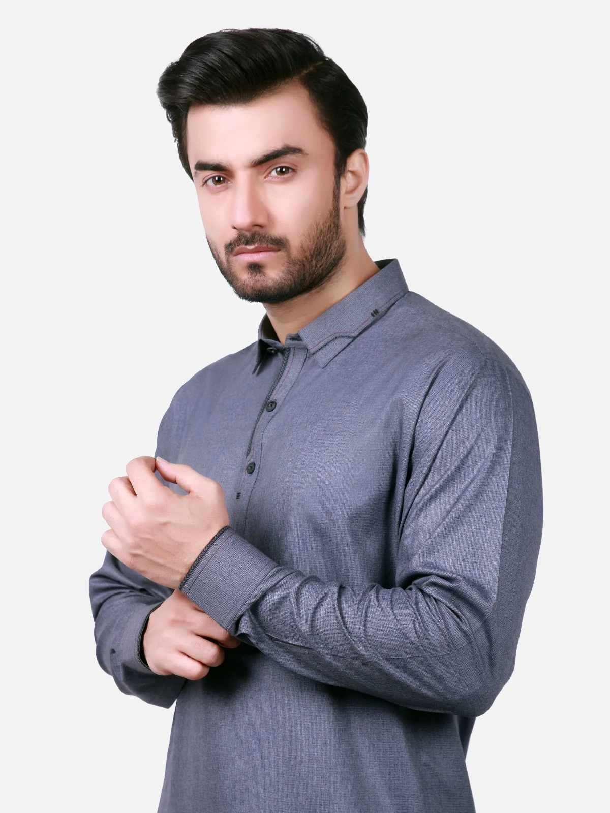 Men's Grey Shalwar Kameez - EMTSW19S-9718 - Image 2