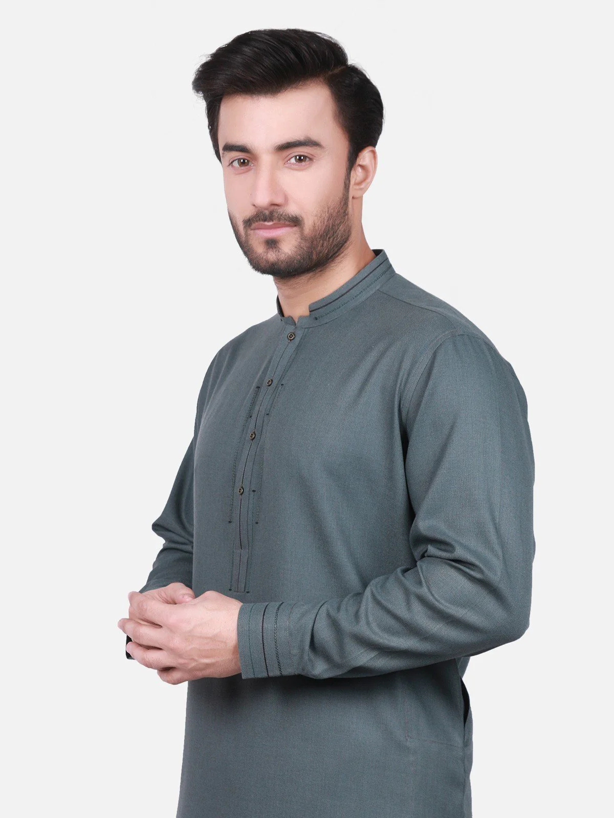 Men's Green Shalwar Kameez - EMTSW19S-9731 - Image 2