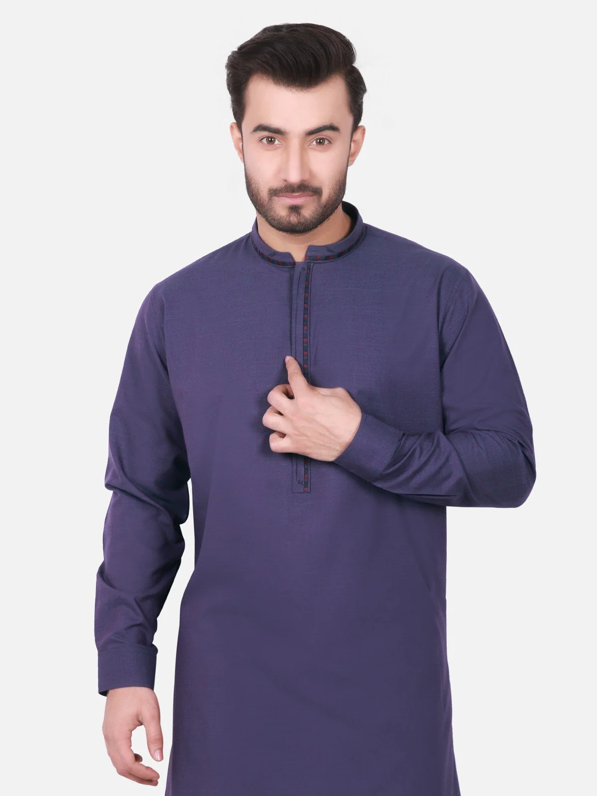 Men's Purple Shalwar Kameez - EMTSW19S-9737 - Image 2