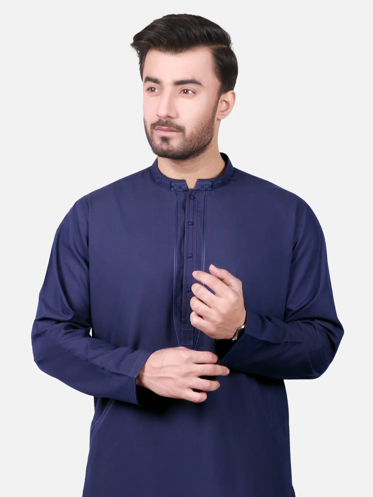 Men's Mid Night Blue Shalwar Kameez - EMTSW19S-9740 - Image 2