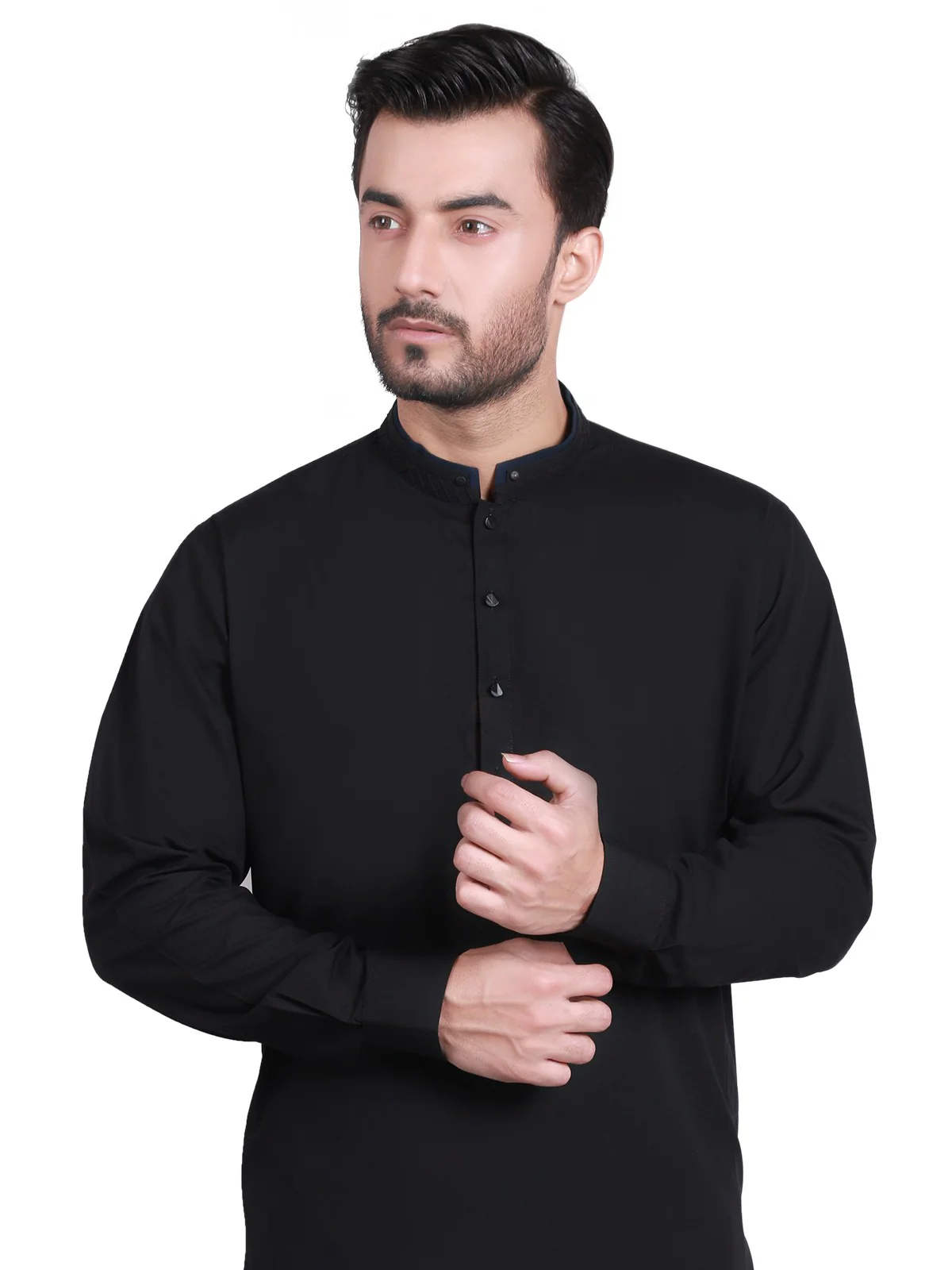 Men's Black Shalwar Kameez - EMTSW19S-9751 - Image 2