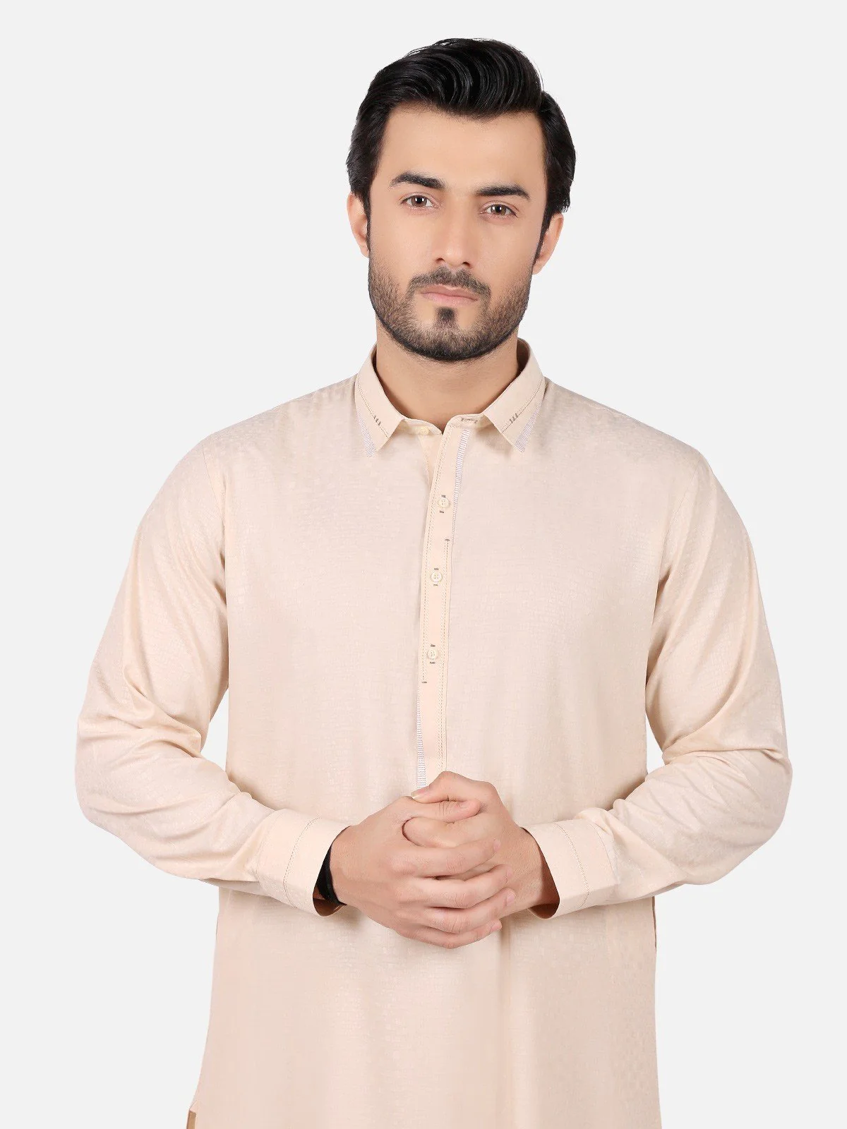 Men's Beige Shalwar Kameez - EMTSW19S-9765 - Image 2