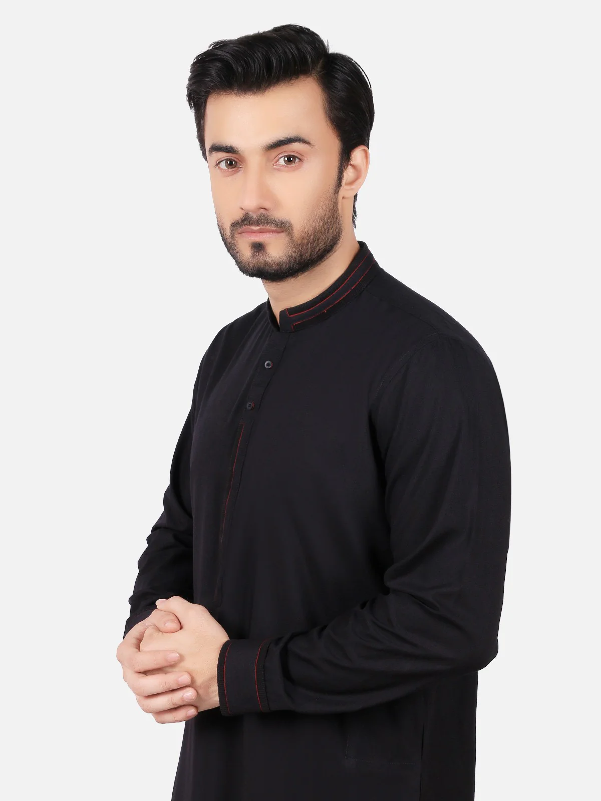 Men's Black Shalwar Kameez - EMTSW19S-9767 - Image 2